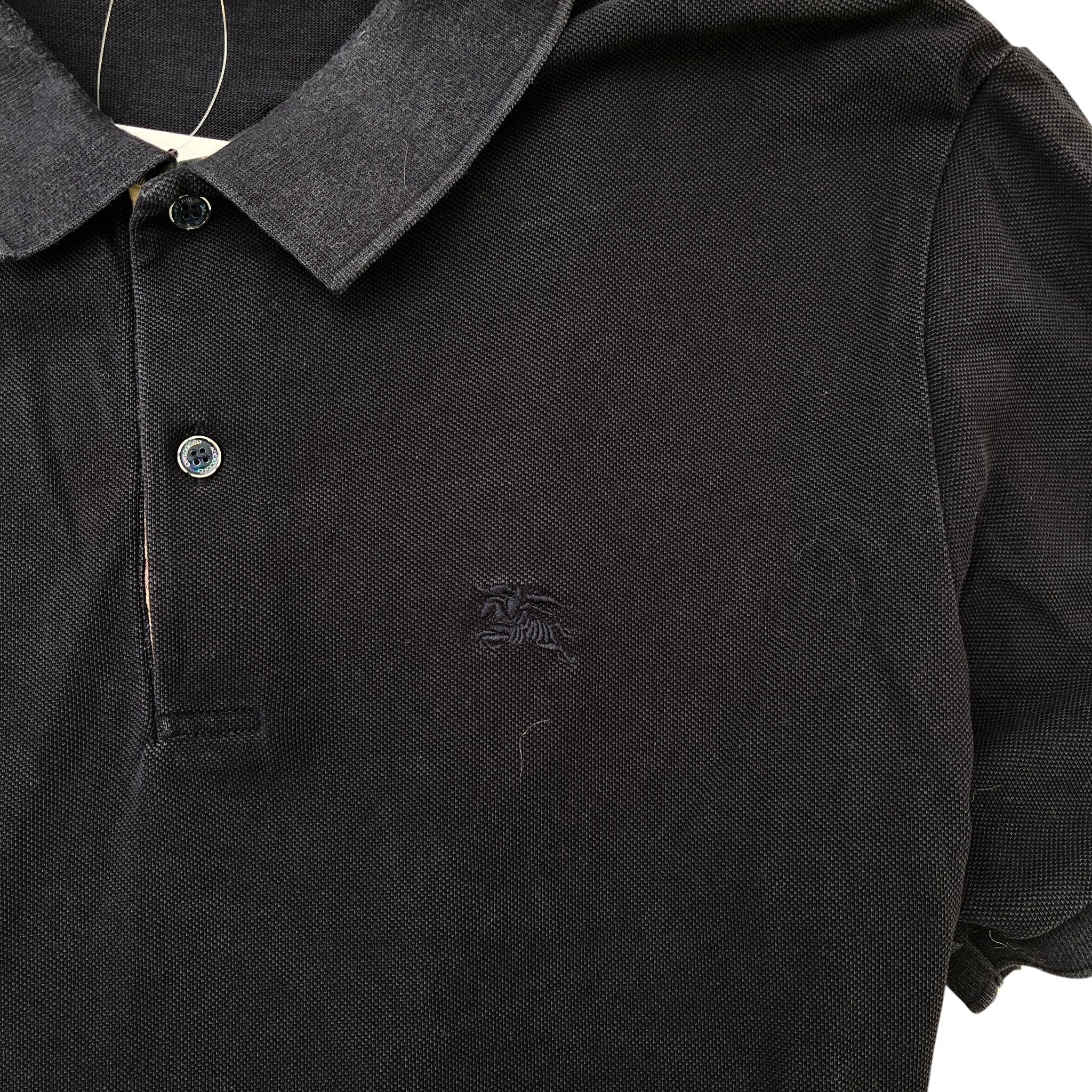 Men's Embroidered Logo Polo Shirt Navy Size L