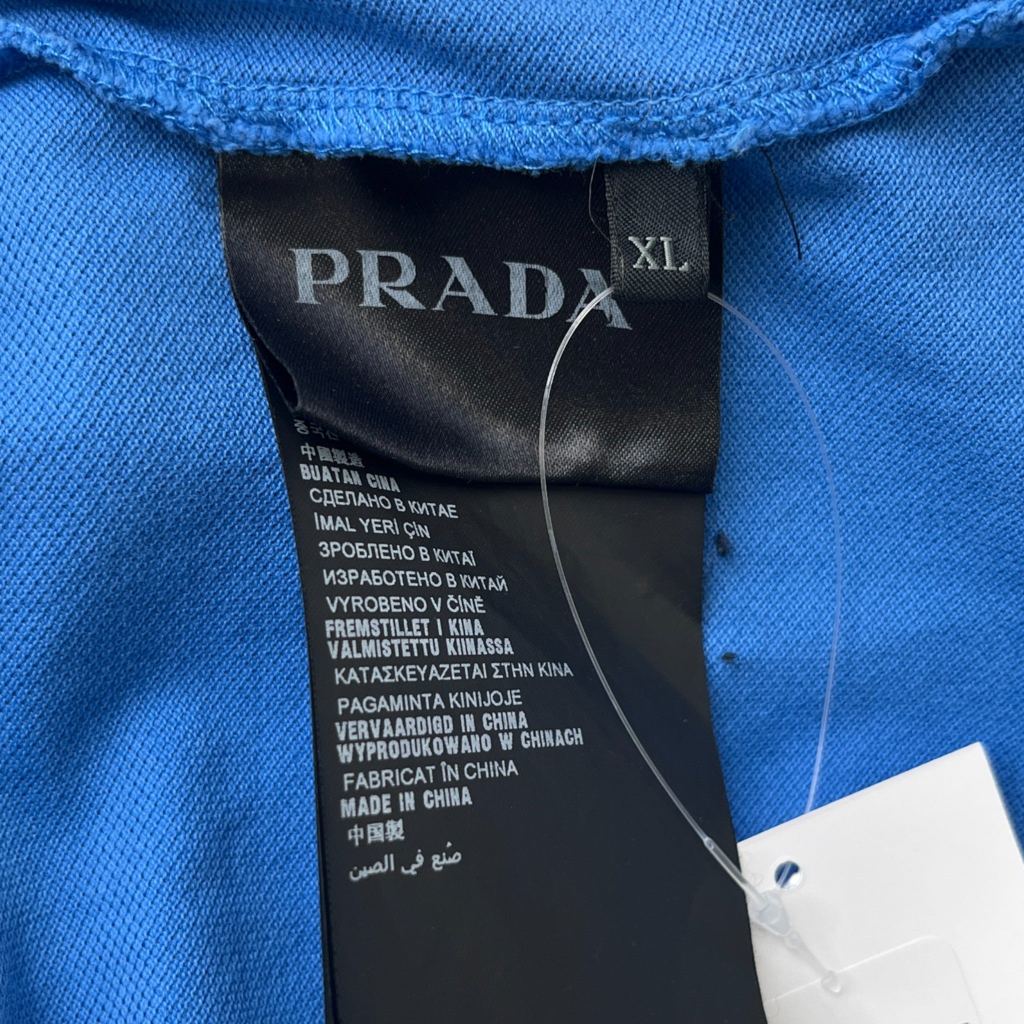 Men's Tab Logo Polo Shirt Blue Size XL