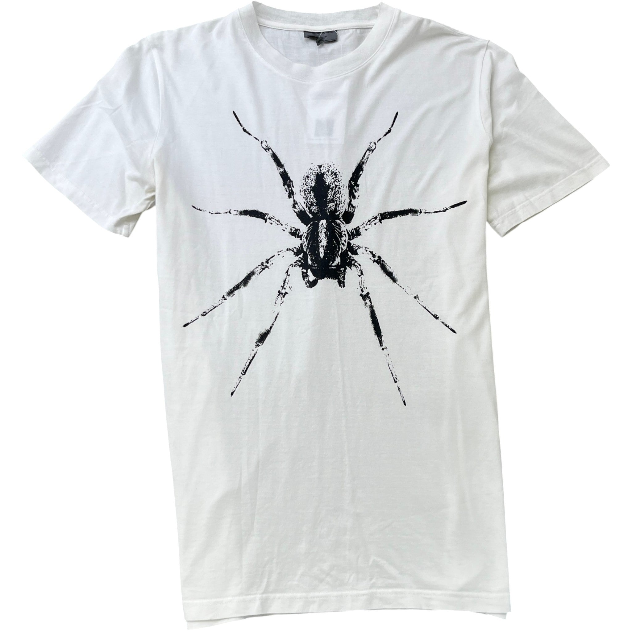 Men's Spider Print T-Shirt White Size M