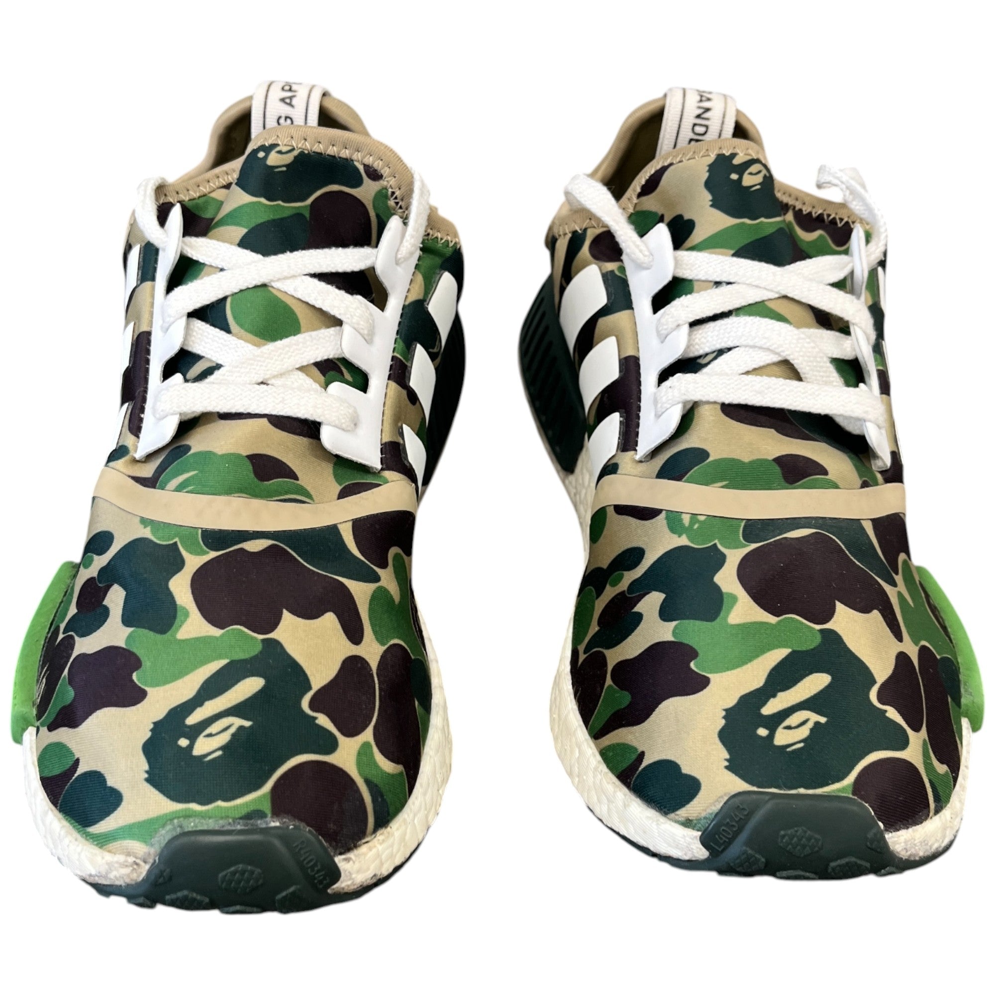 Men's A Bathing Ape X Nmd_R1 'Olive Camo' Low Trainers Khaki Size EU 43.5 / UK 9.5