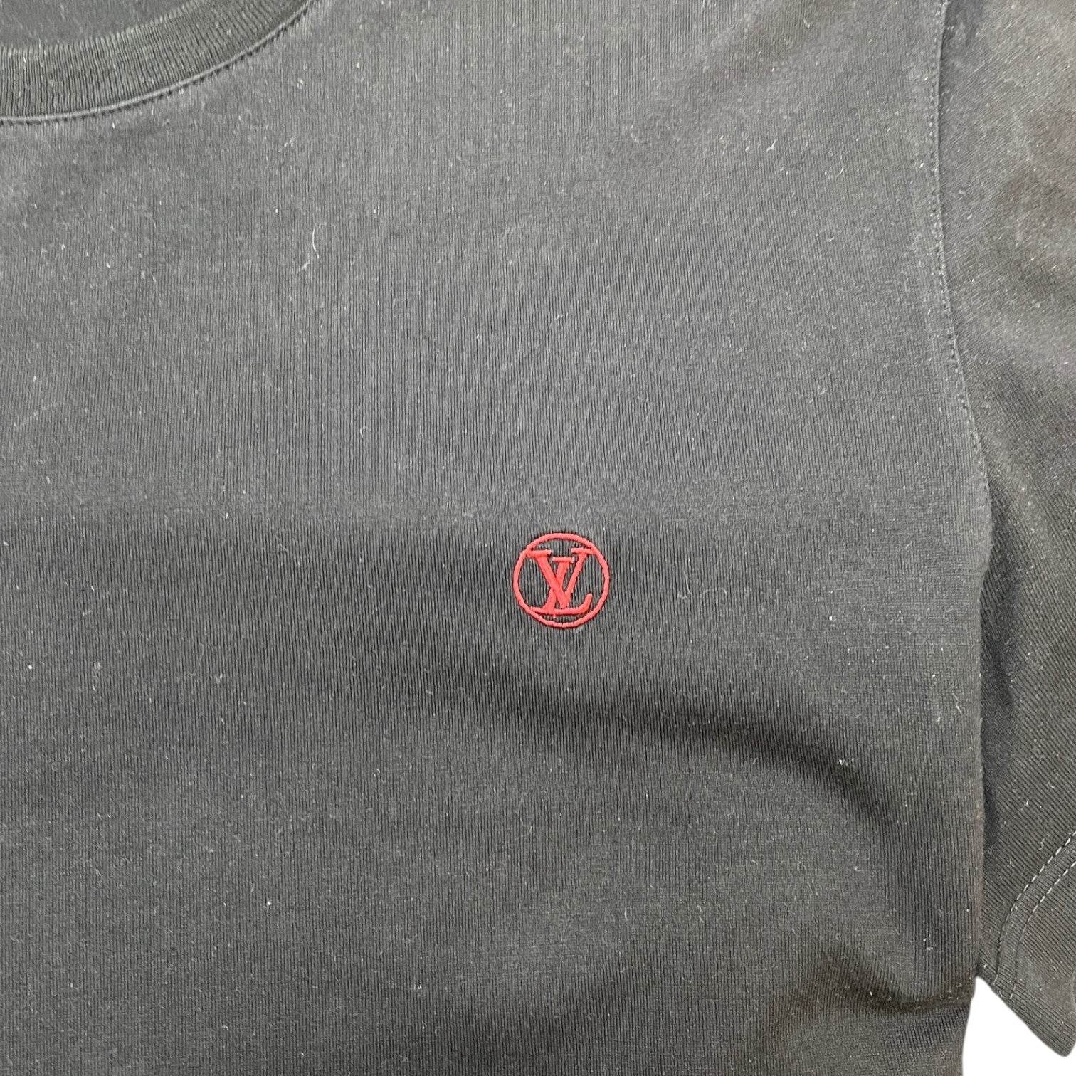 Men's Embroidered Logo T-Shirt Black Size L