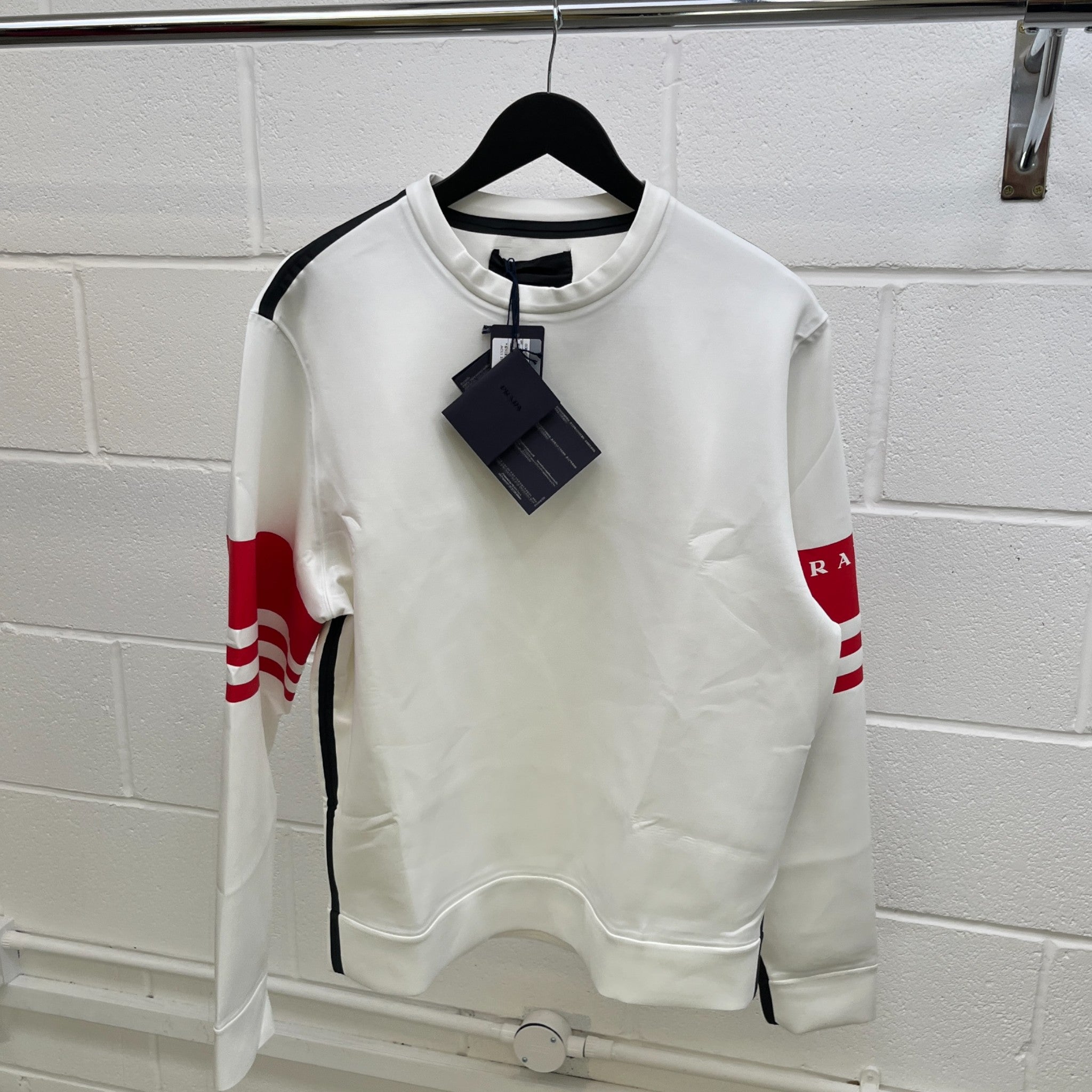 Men's Logo Print Sweatshirt White Size XL