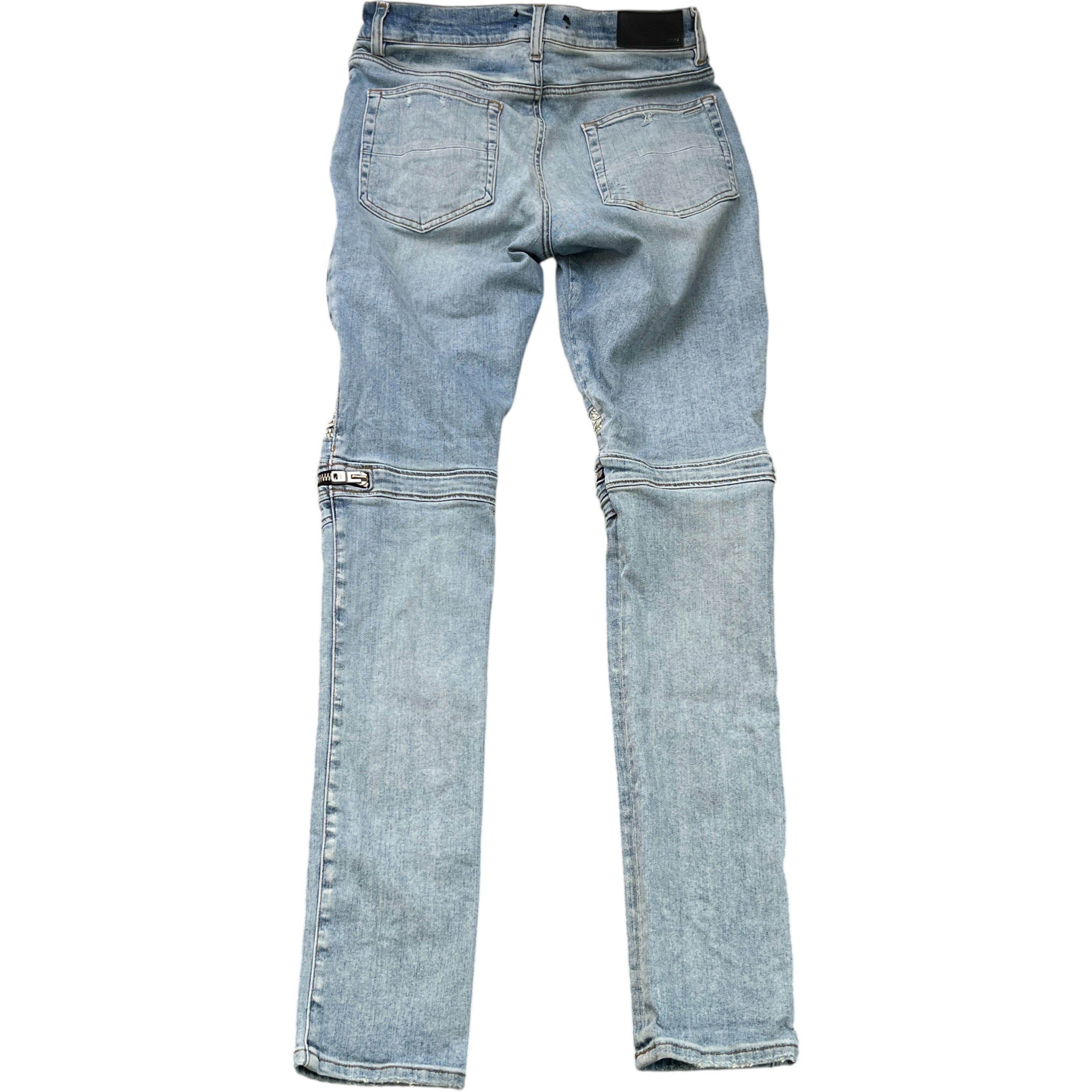 Men's Bandana Biker Jeans Blue Size Waist 32"