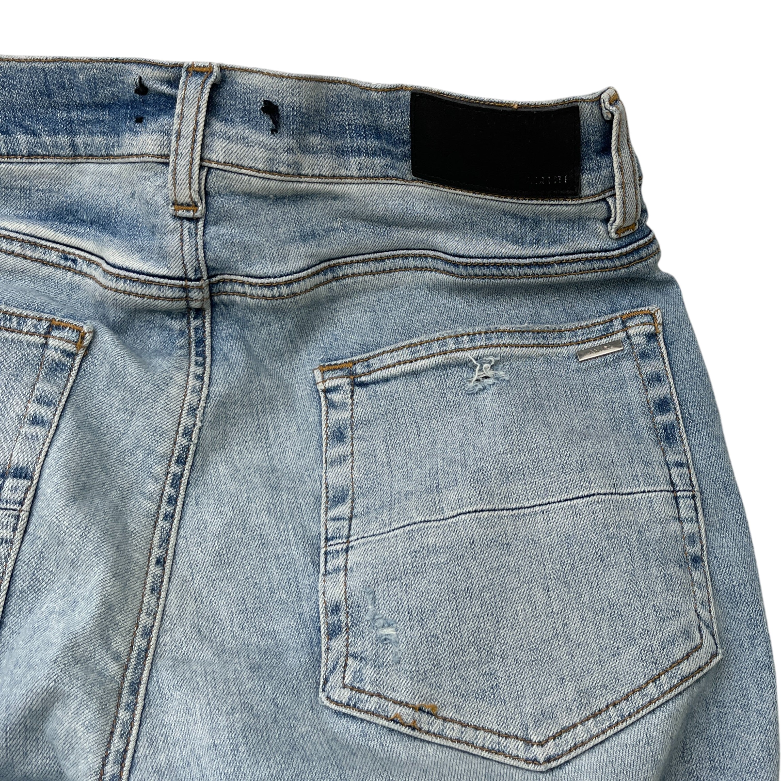 Men's Bandana Biker Jeans Blue Size Waist 32"
