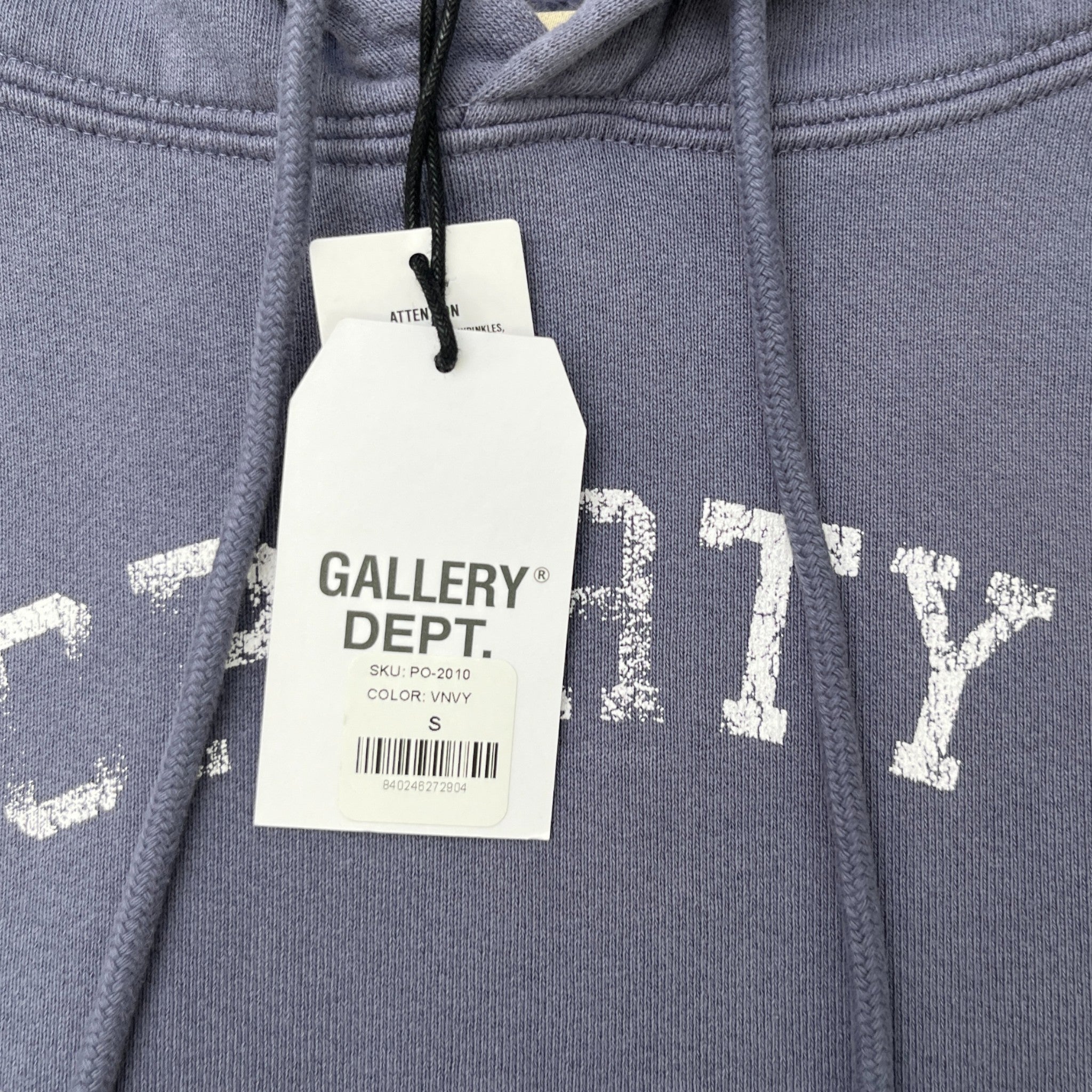 Men's Property Logo Print Hoodie Blue Size S