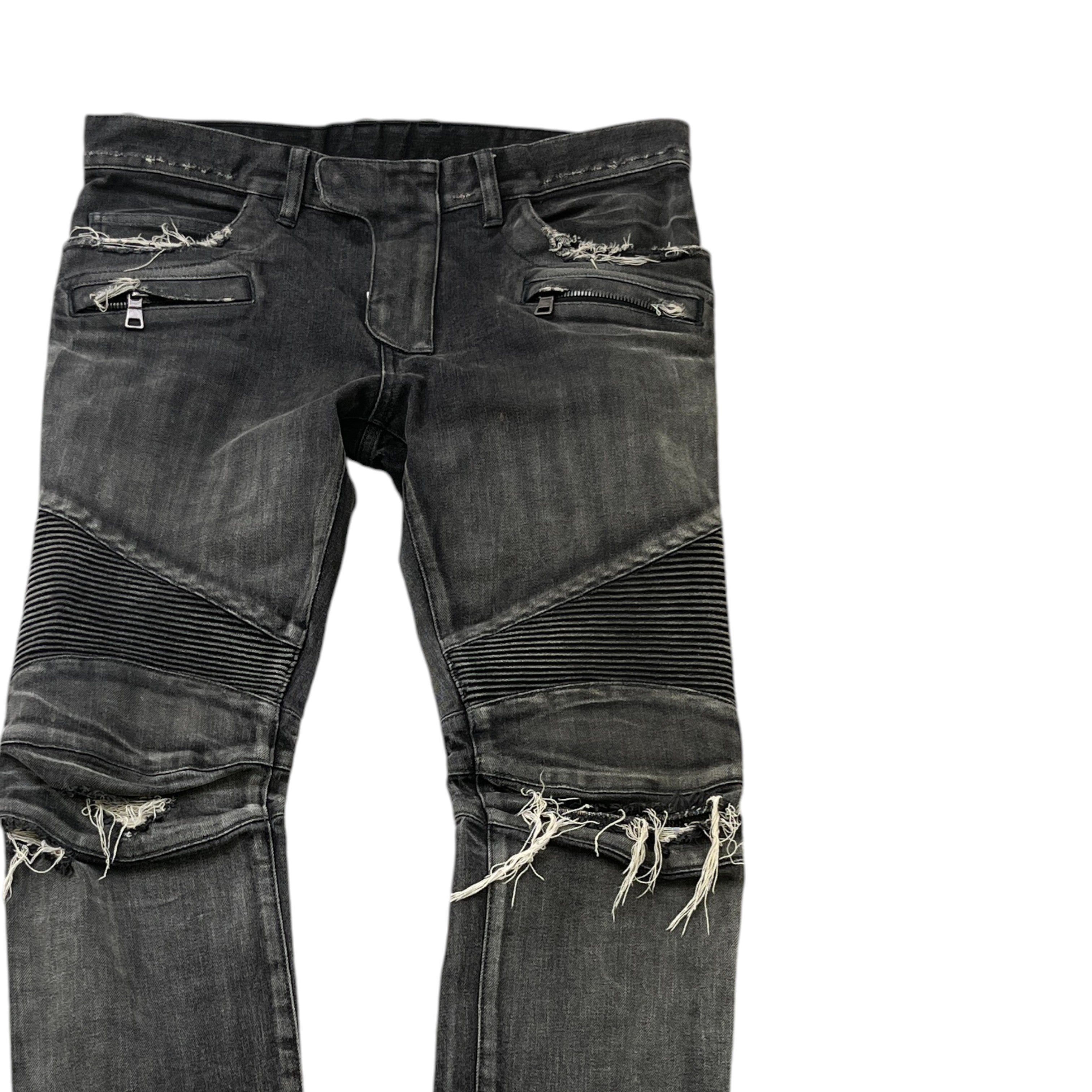 Men's Biker Jeans Black Size Waist 32"