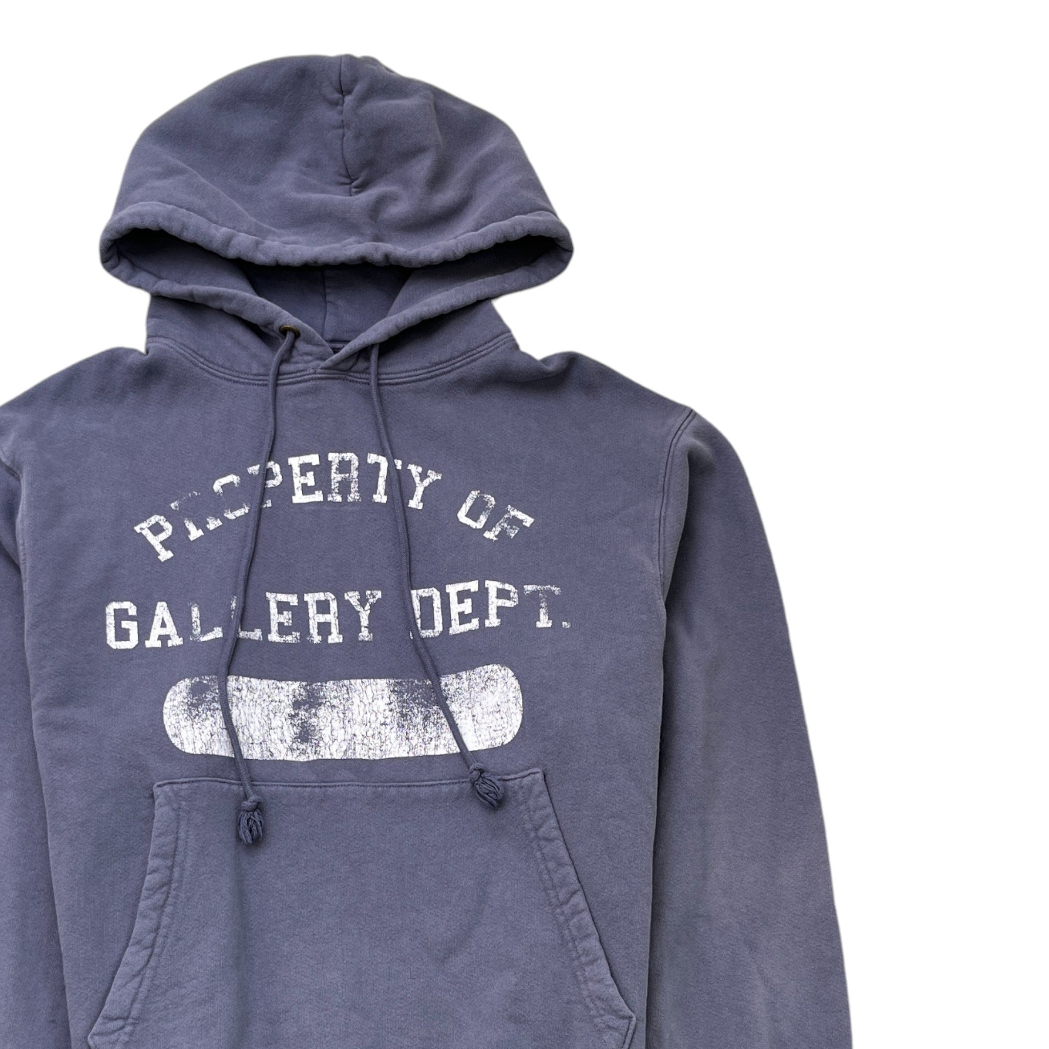 Men's Property Logo Print Hoodie Blue Size S