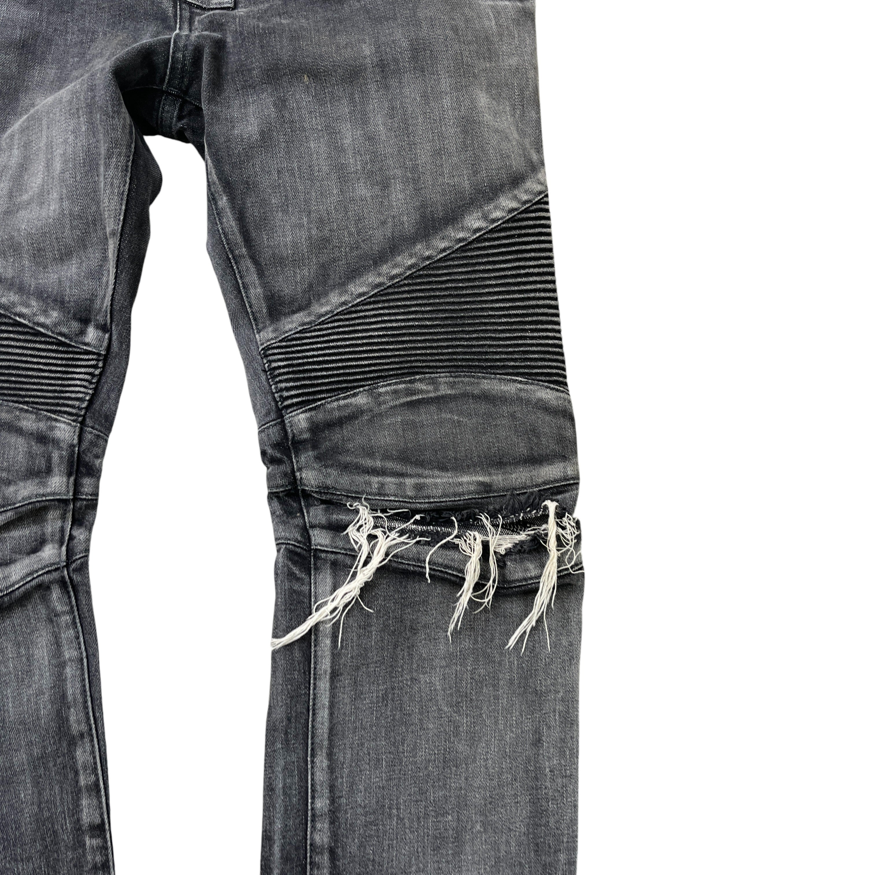 Men's Biker Jeans Black Size Waist 32"