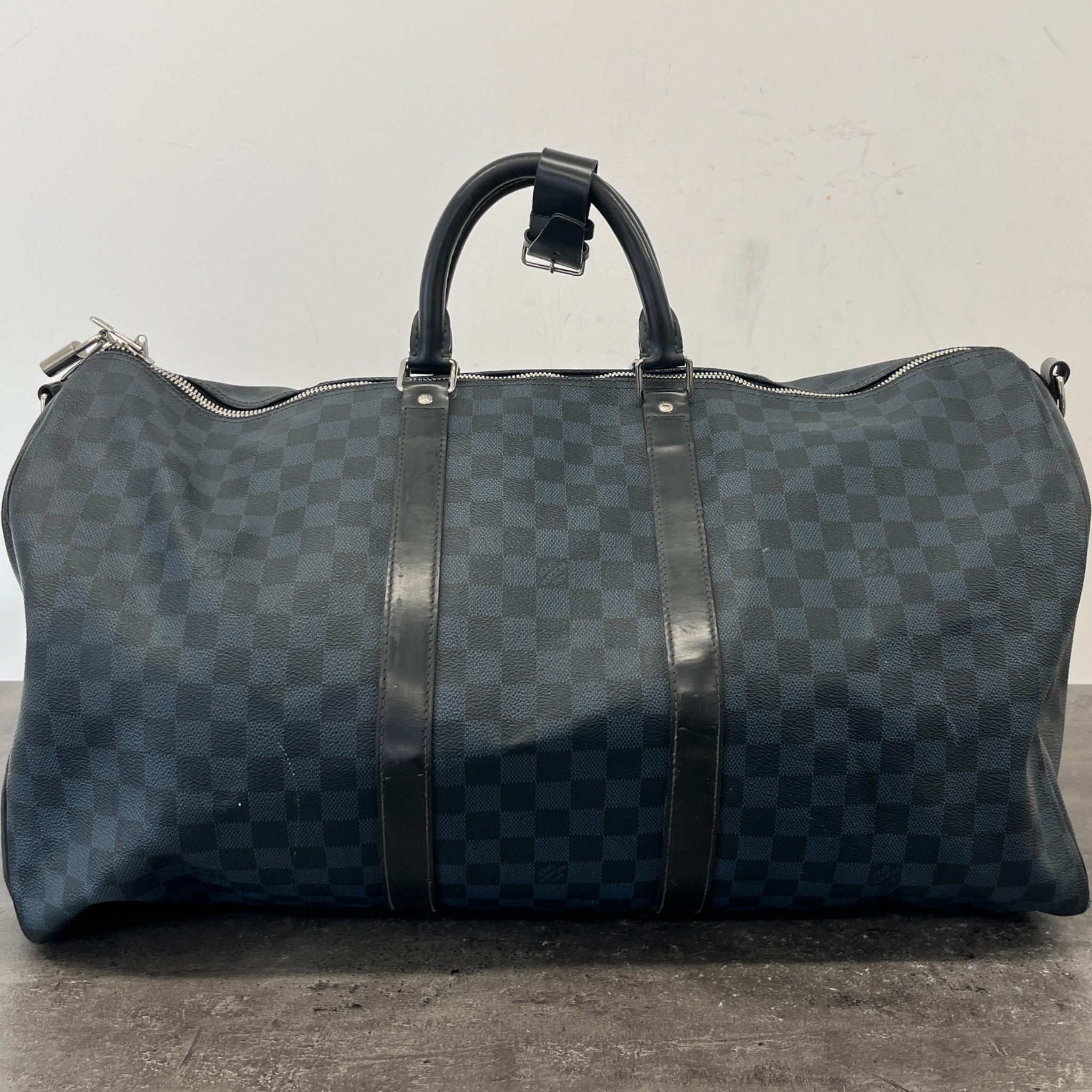 Men's Damier Colbalt Keepall 55 Bag Navy