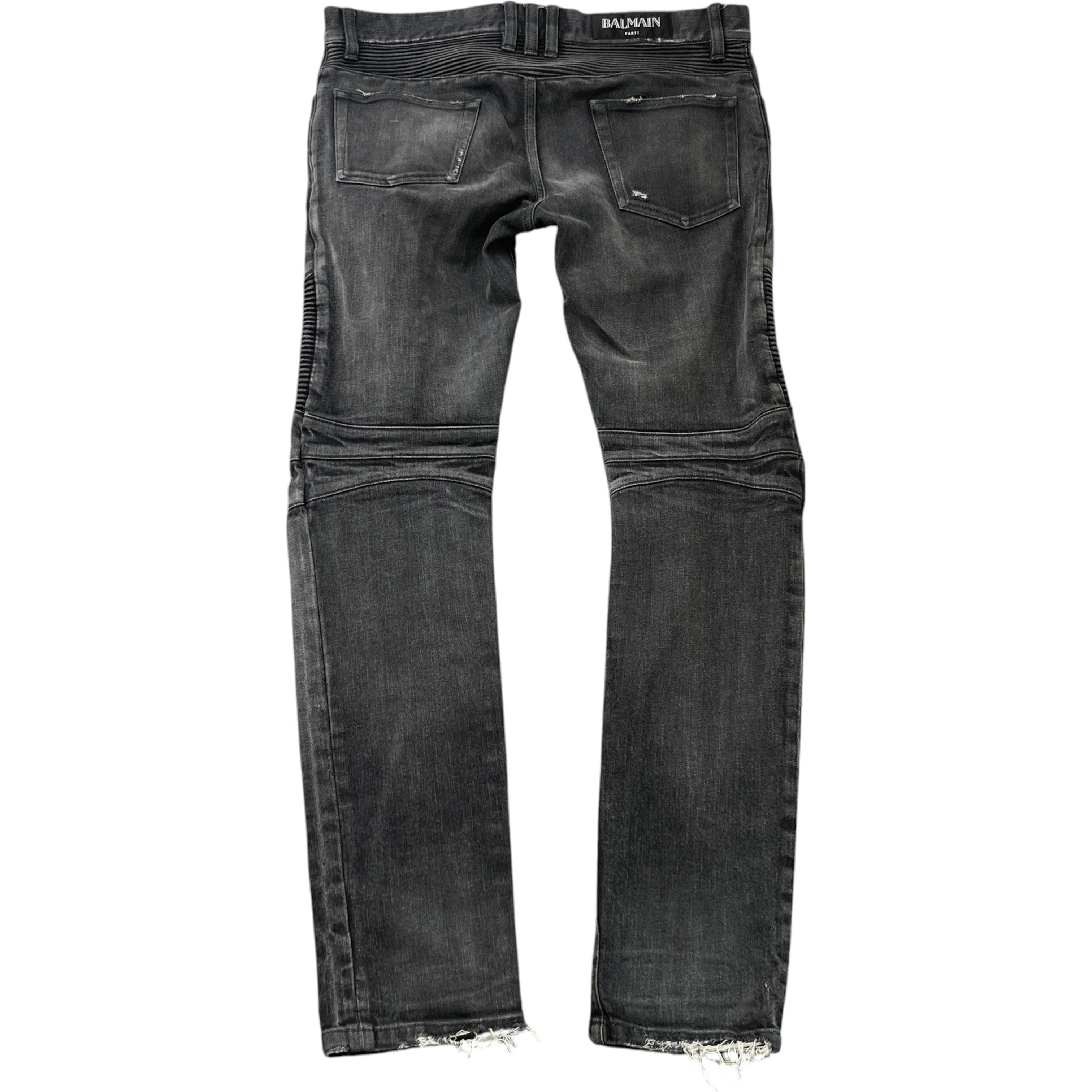 Men's Biker Jeans Black Size Waist 32"