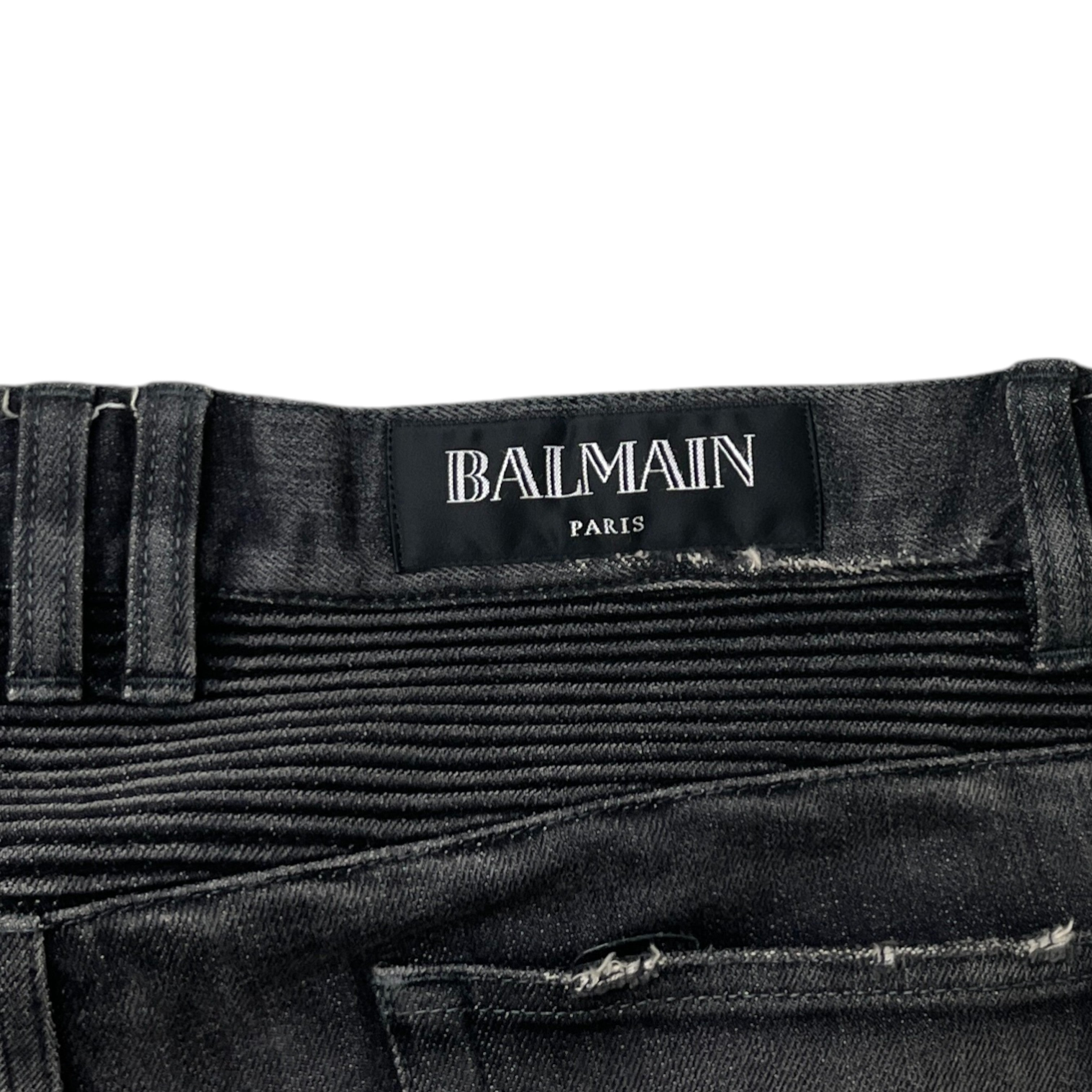 Men's Biker Jeans Black Size Waist 32"