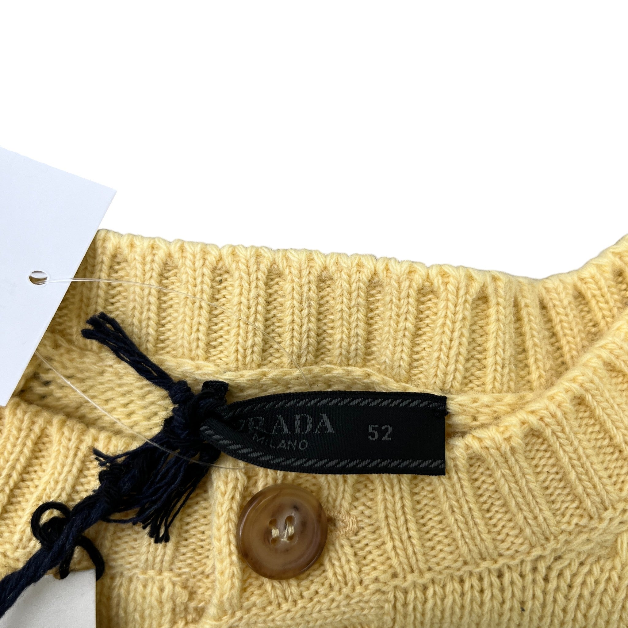 Men's Cashmere Knit Cardigan Yellow Size IT 52 / UK XL