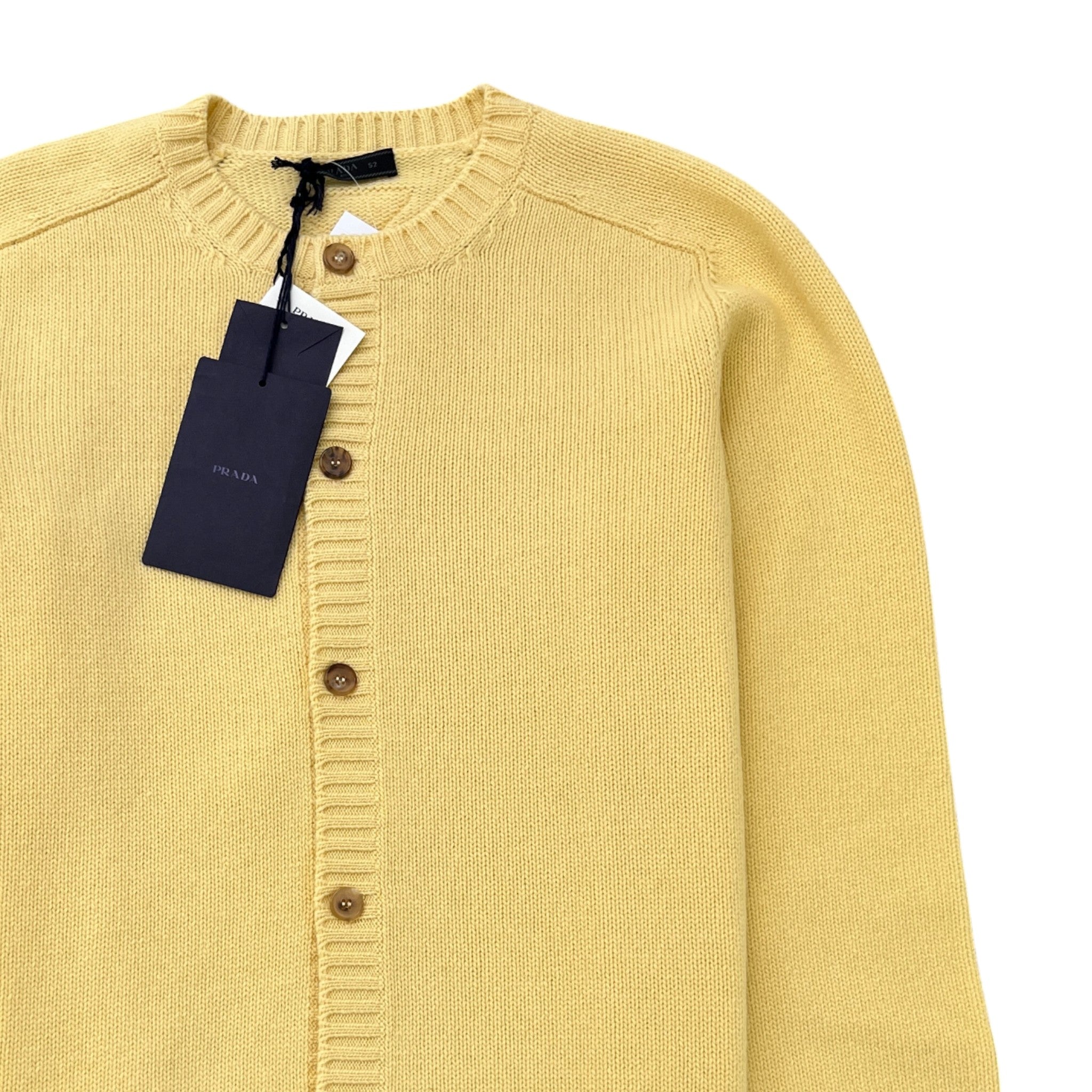 Men's Cashmere Knit Cardigan Yellow Size IT 52 / UK XL