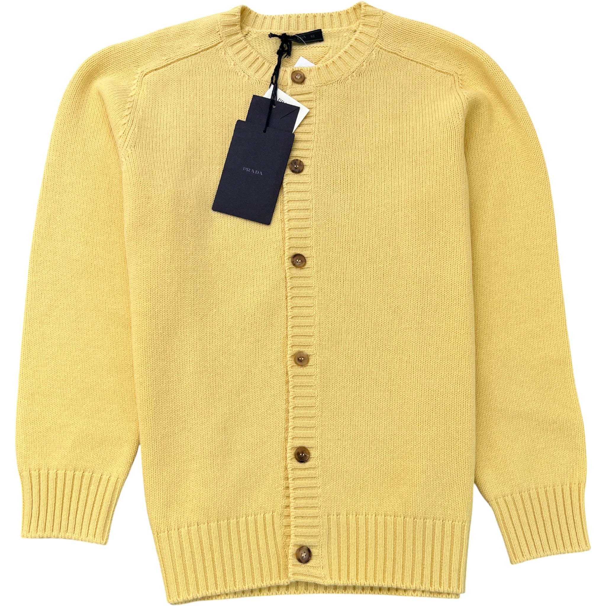 Men's Cashmere Knit Cardigan Yellow Size IT 52 / UK XL