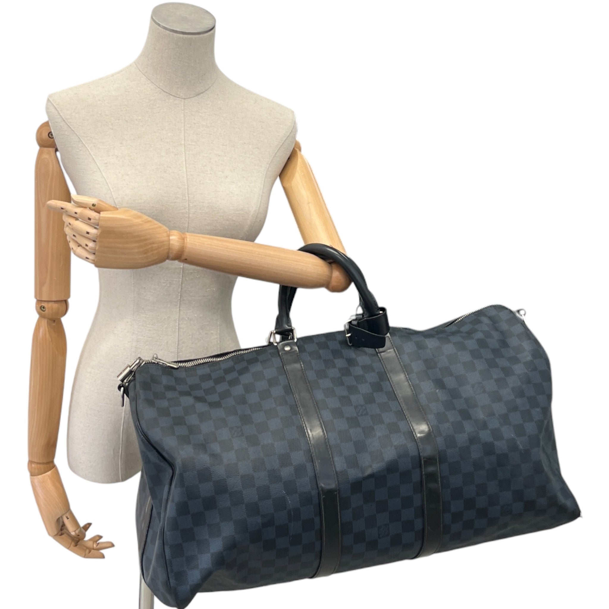 Men's Damier Colbalt Keepall 55 Bag Navy