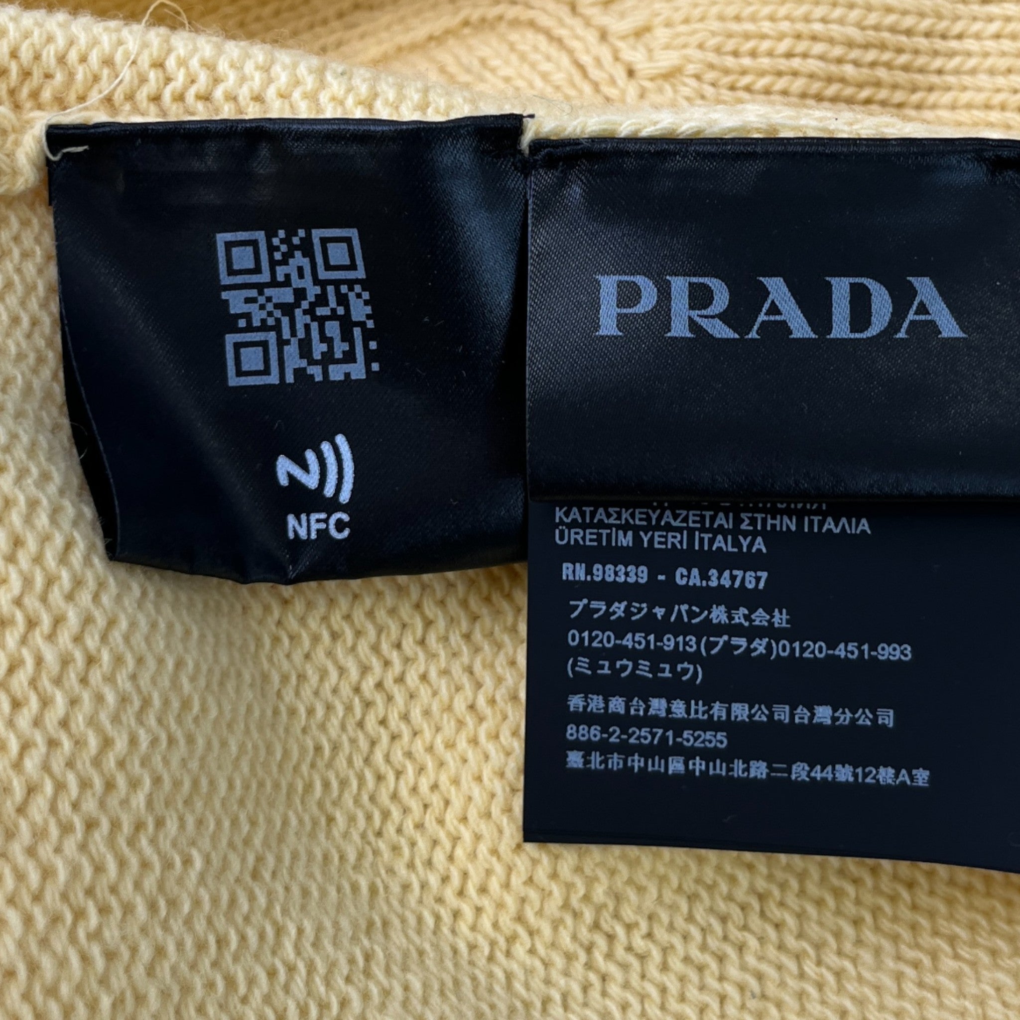 Men's Cashmere Knit Cardigan Yellow Size IT 52 / UK XL