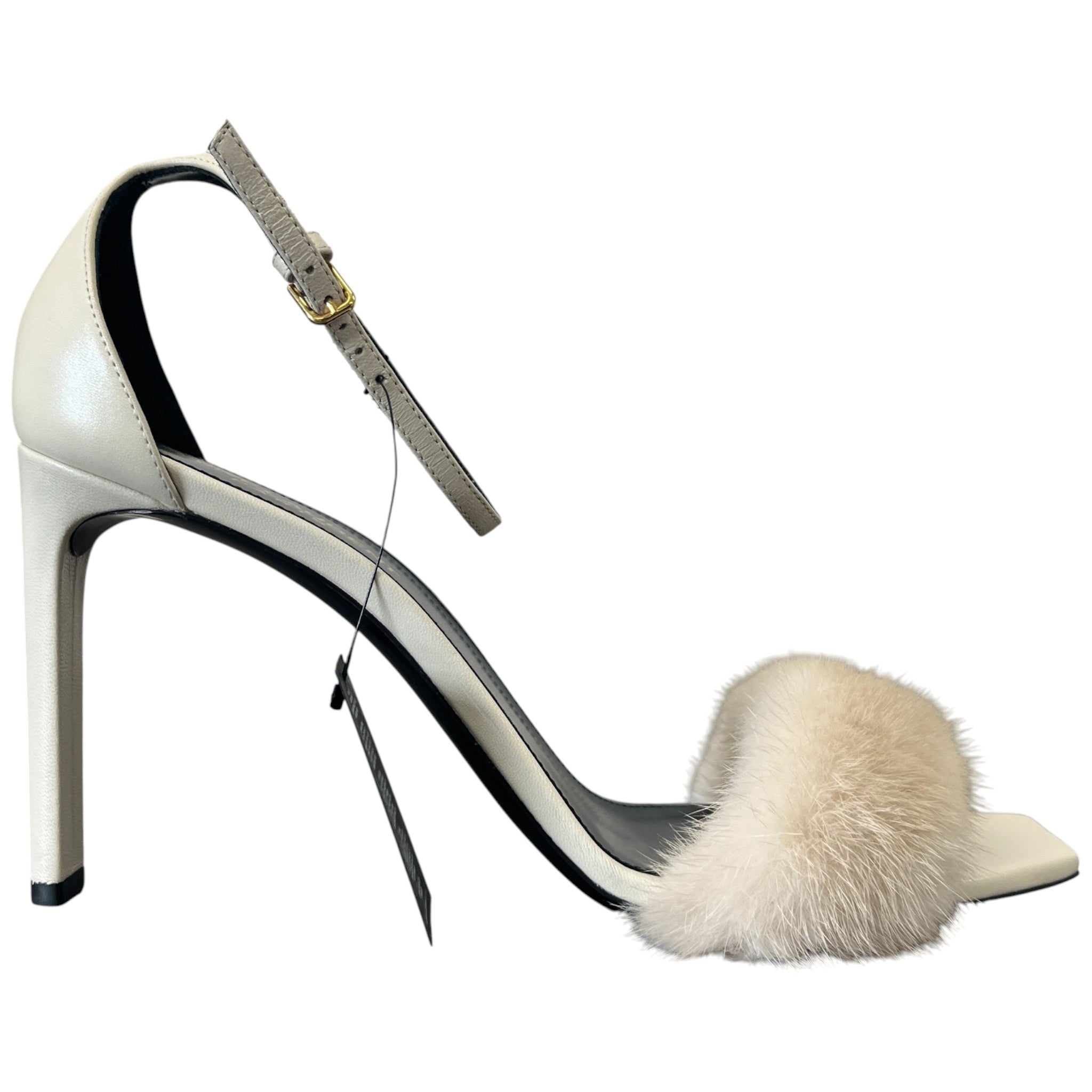 Women's Mink Fur Roy Heels Beige Size EU 39 / UK 6