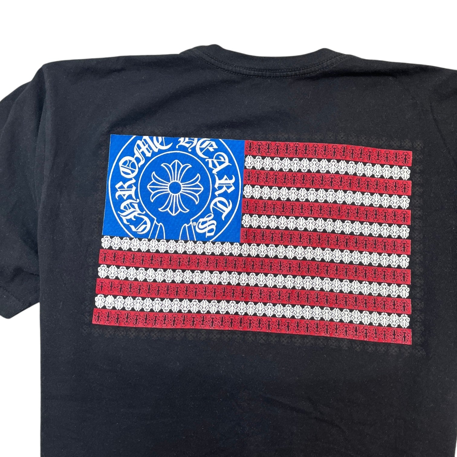 Men's American Flag T-Shirt Black Size L