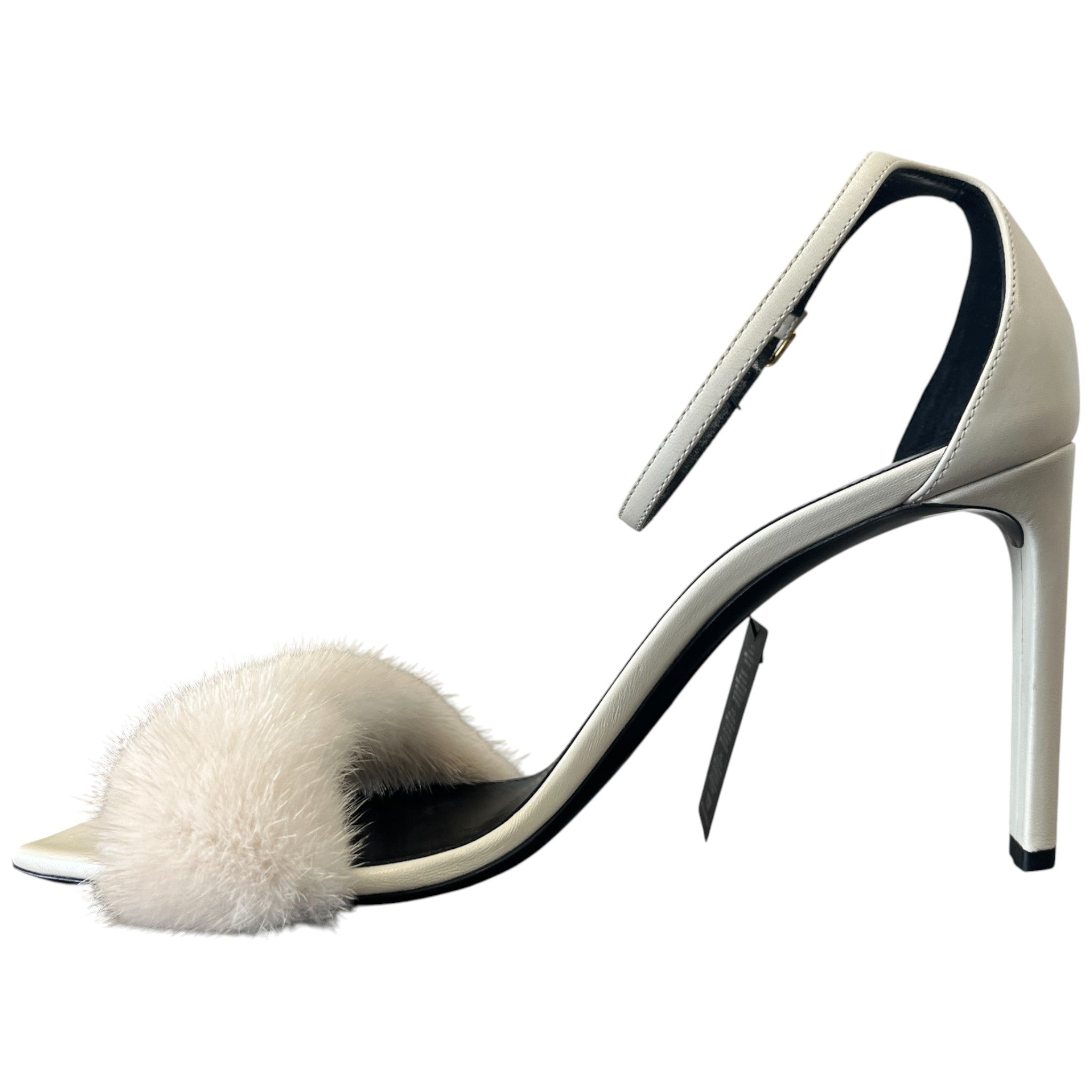 Women's Mink Fur Roy Heels Beige Size EU 39 / UK 6