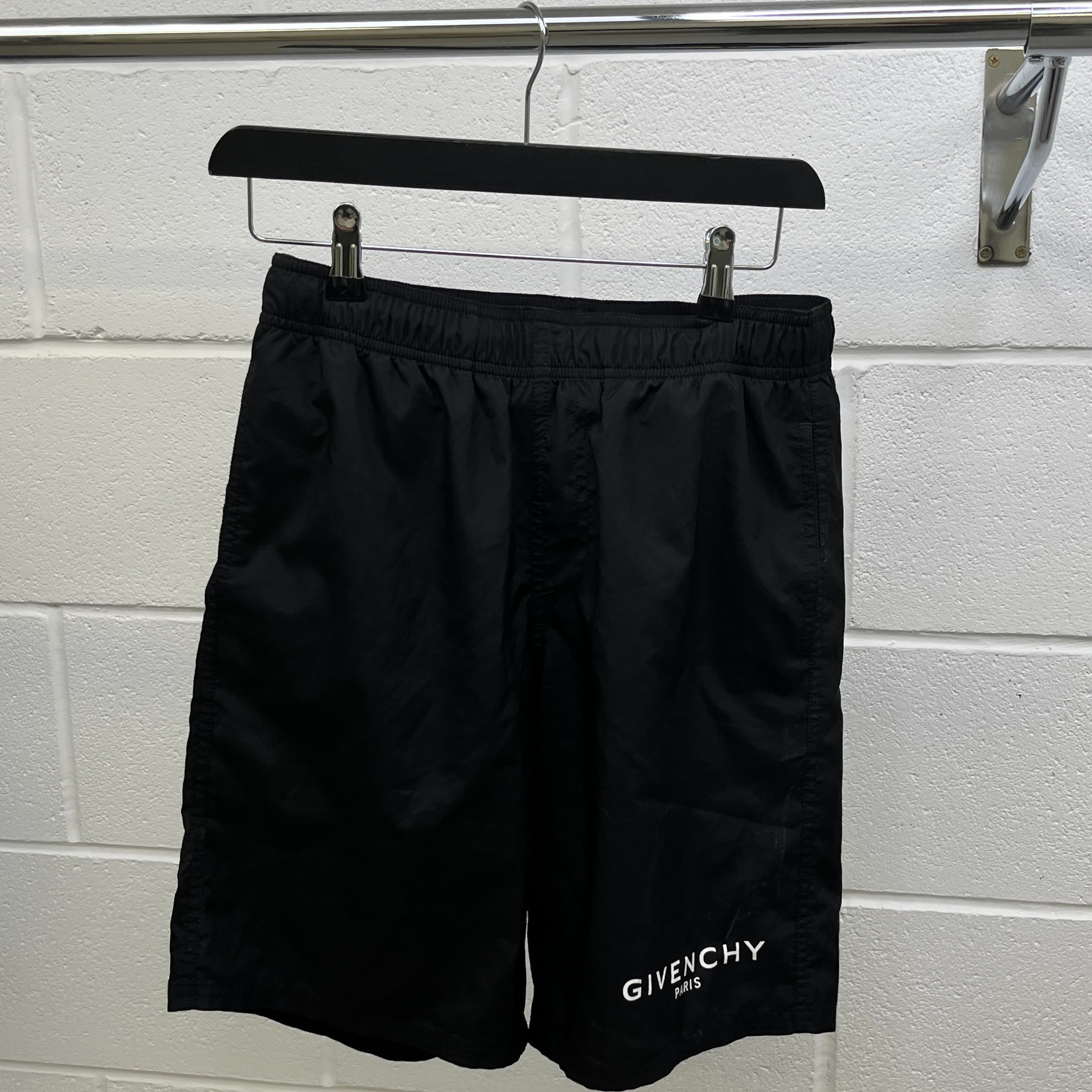 Men's Logo Print Swim Shorts Black Size S