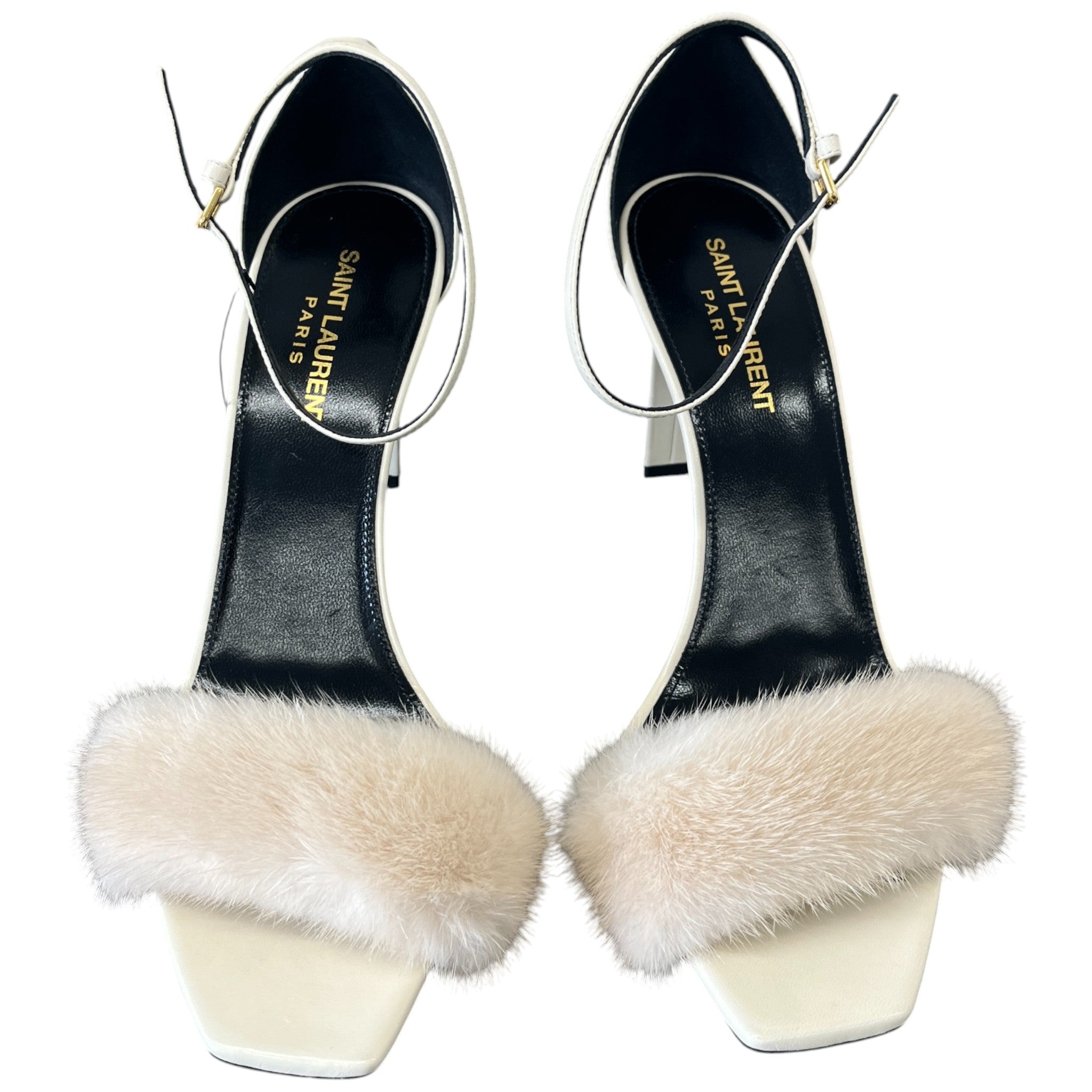 Women's Mink Fur Roy Heels Beige Size EU 39 / UK 6