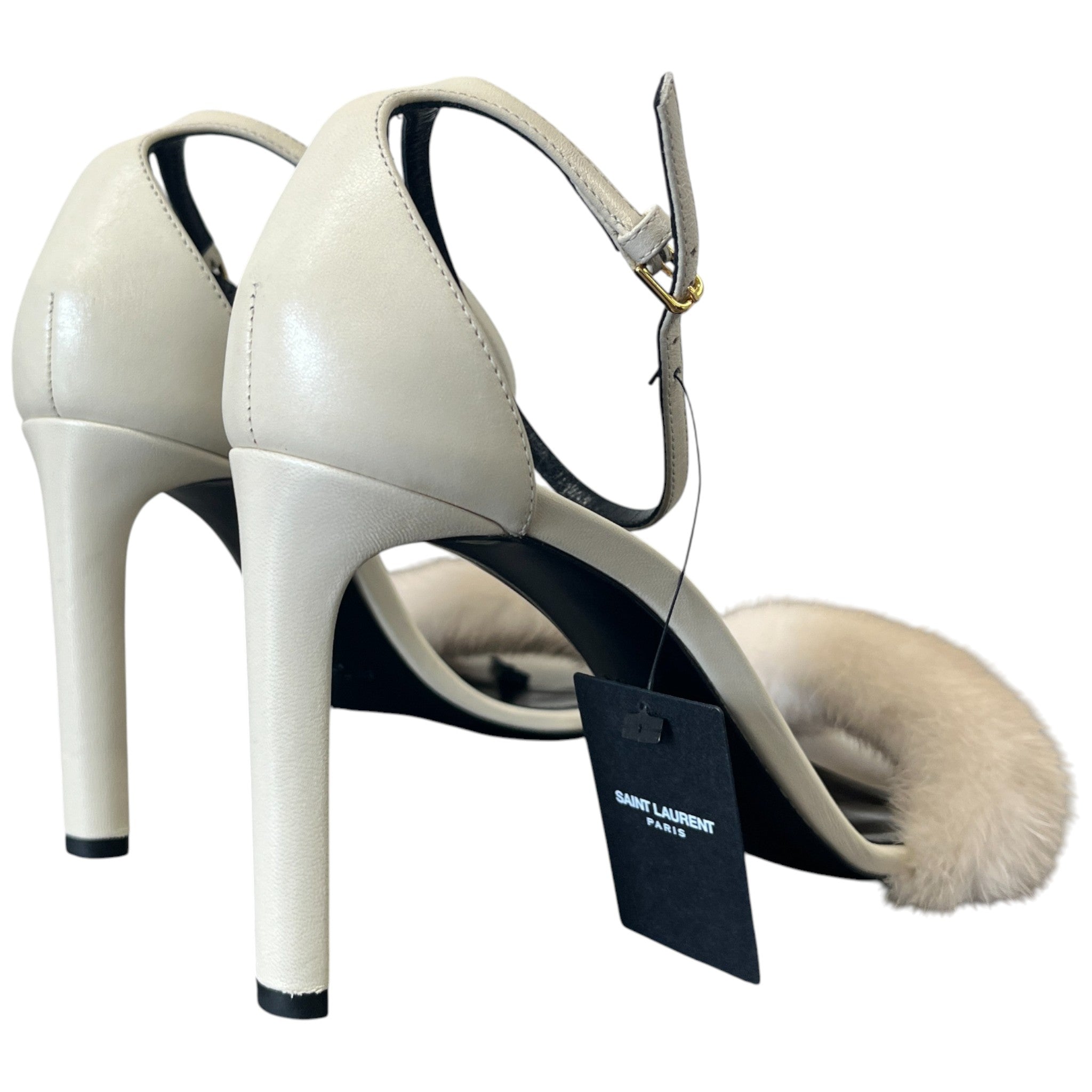 Women's Mink Fur Roy Heels Beige Size EU 39 / UK 6