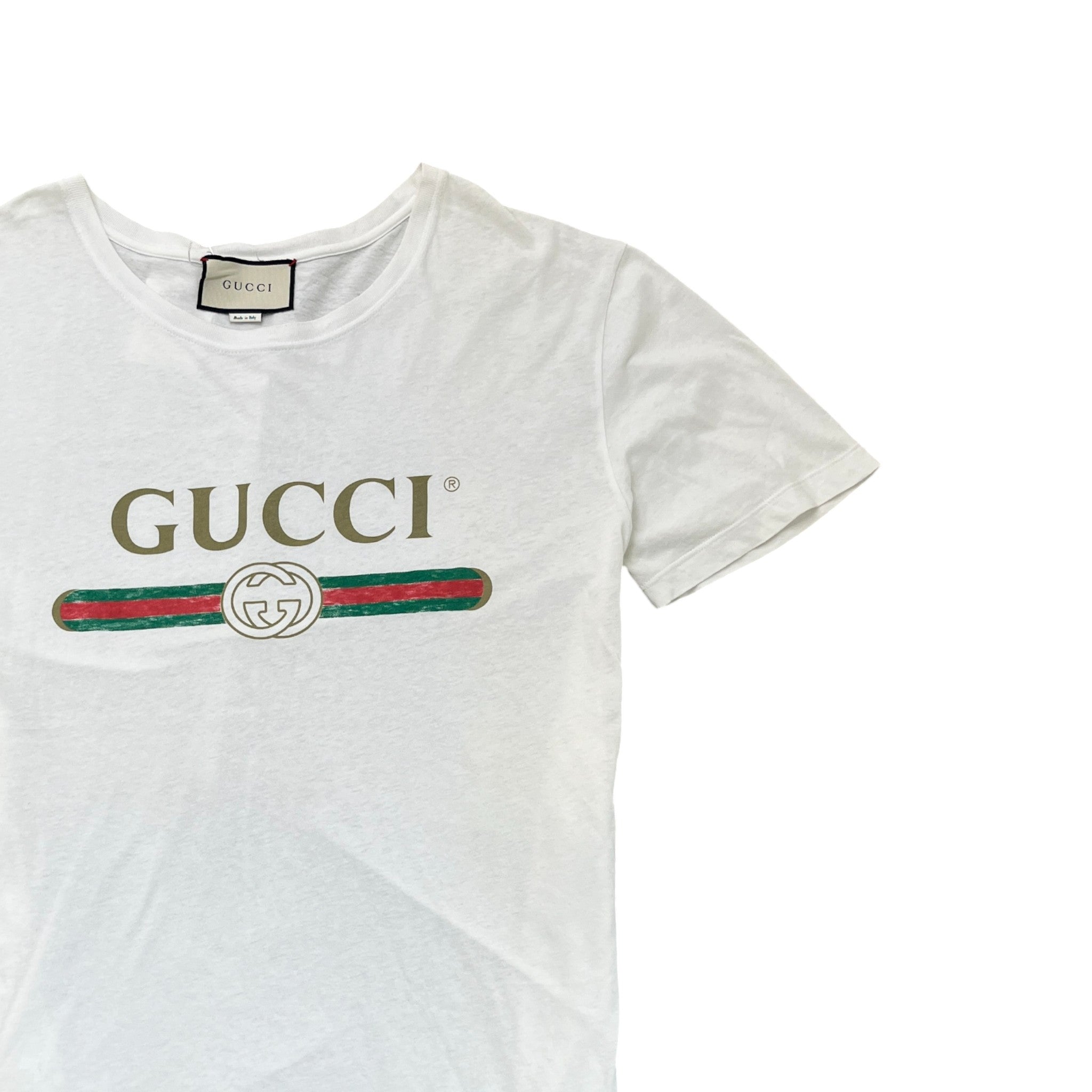 Men's Logo Print Oversized T-Shirt White Size L