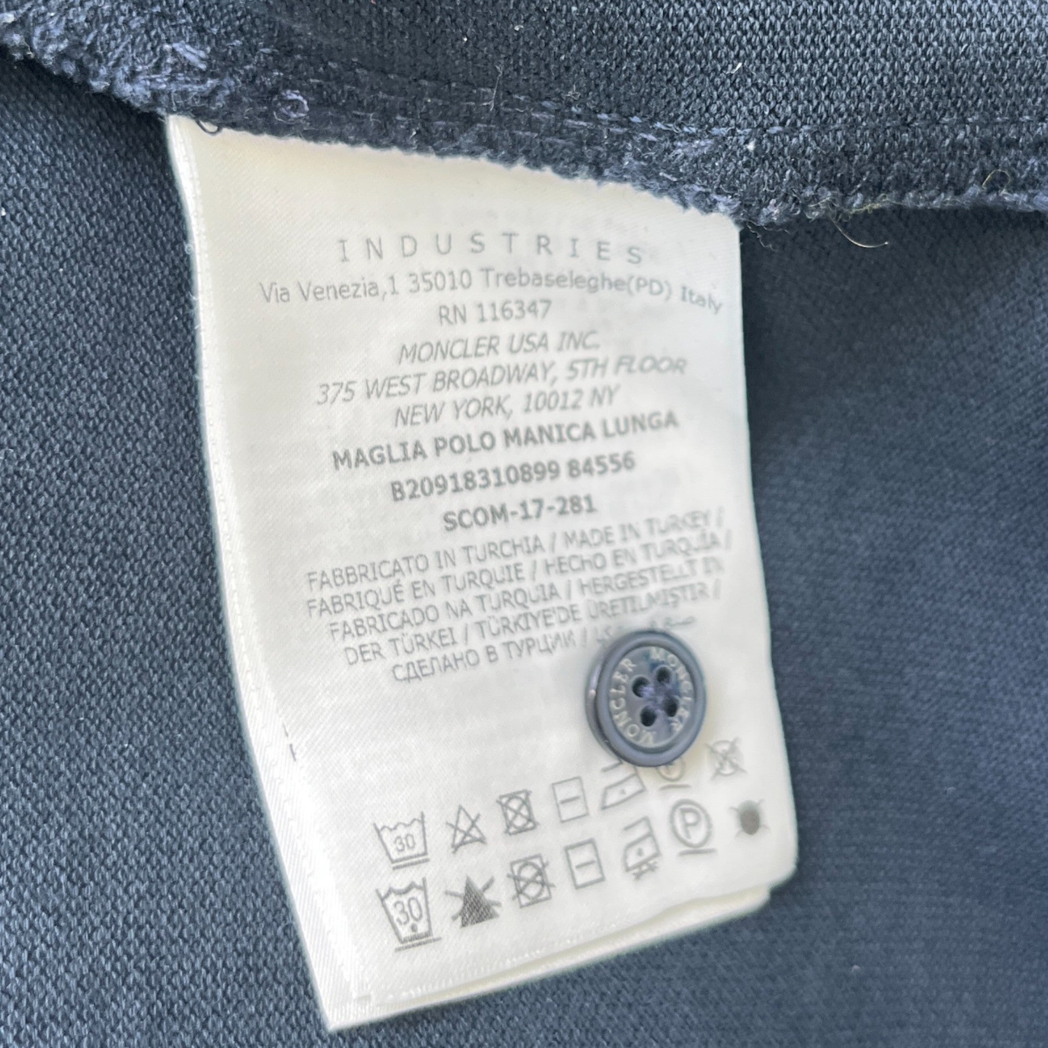 Men's Maglia Polo Shirt Navy Size L