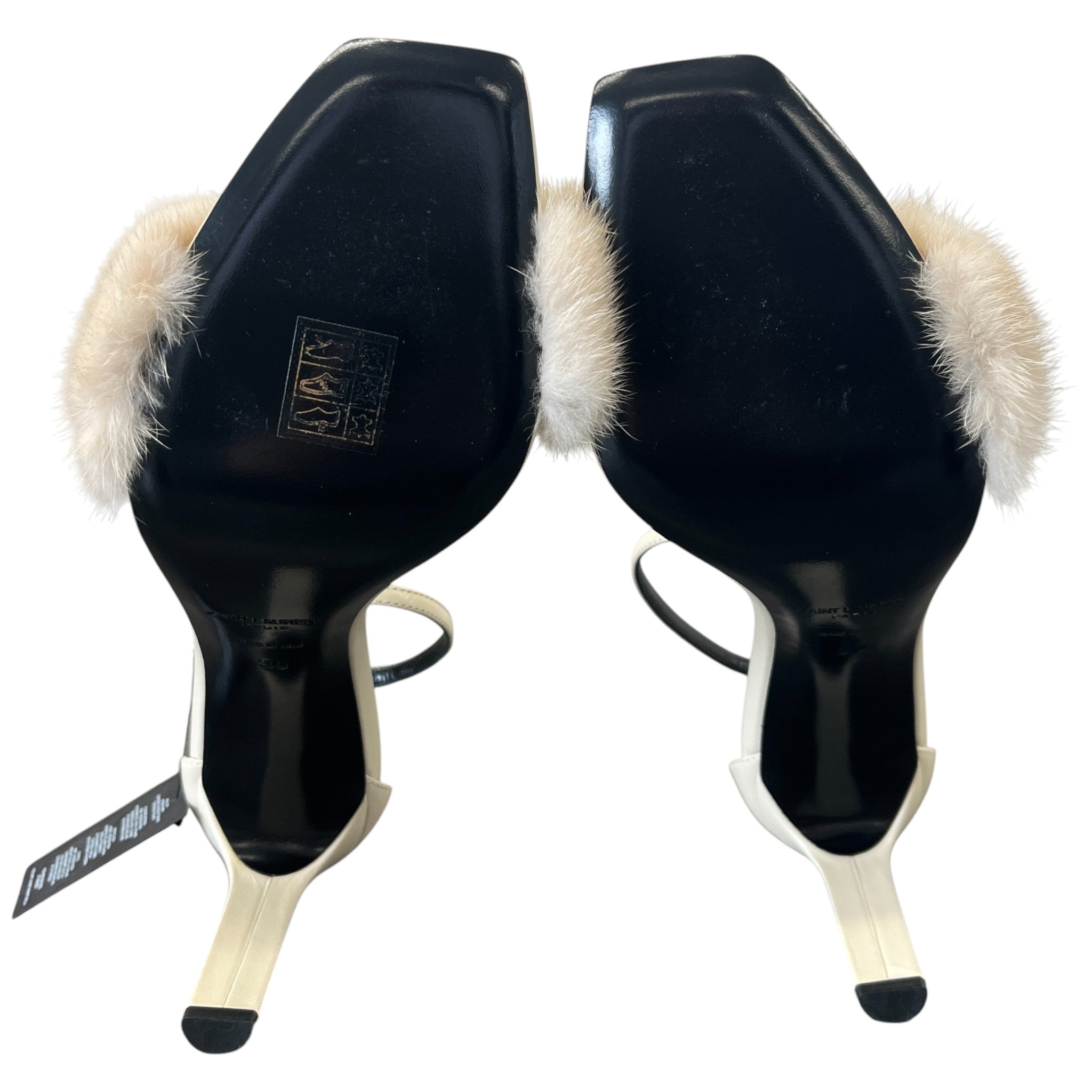 Women's Mink Fur Roy Heels Beige Size EU 39 / UK 6