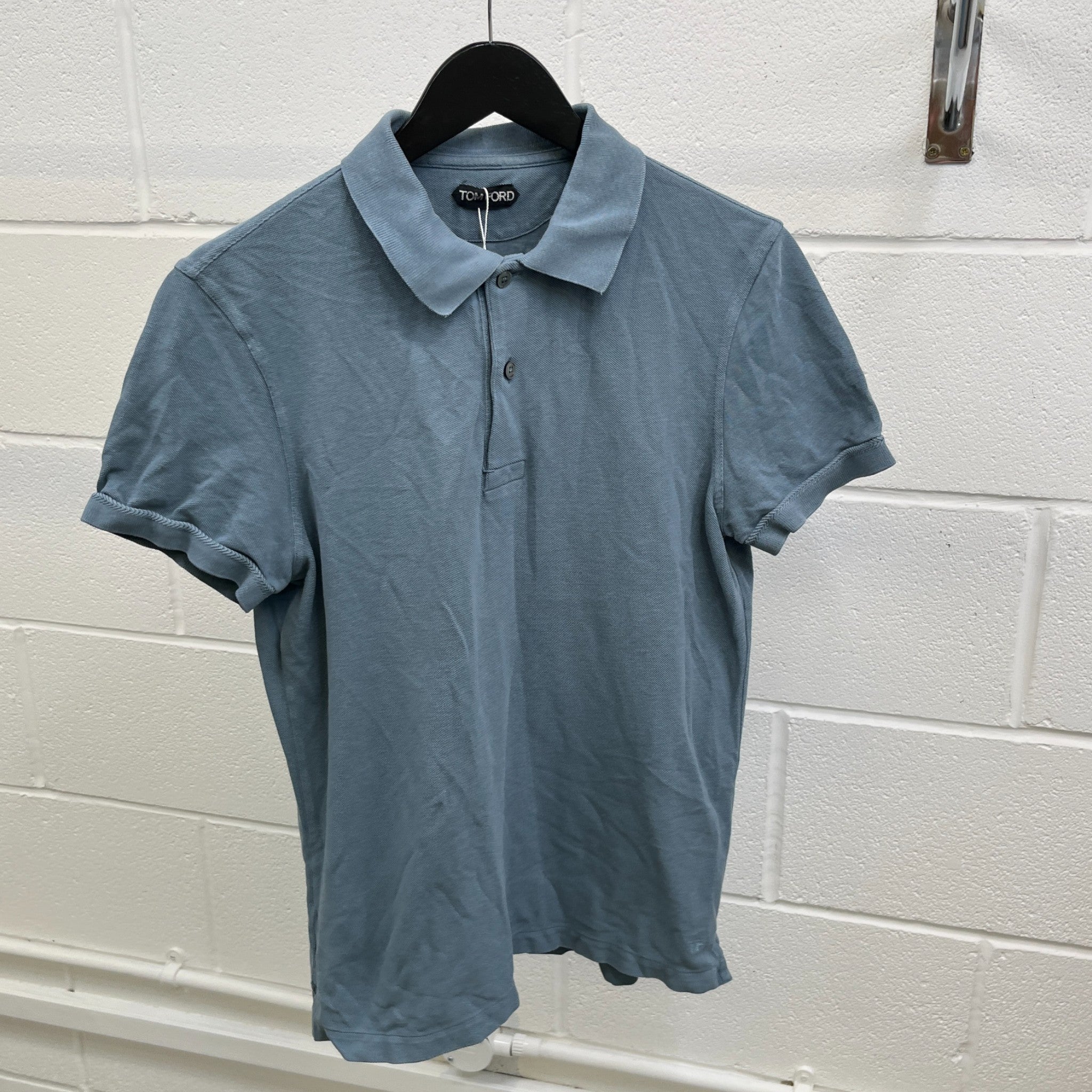 Men's Embroidered Logo Polo Shirt Blue Size IT 48 / UK M