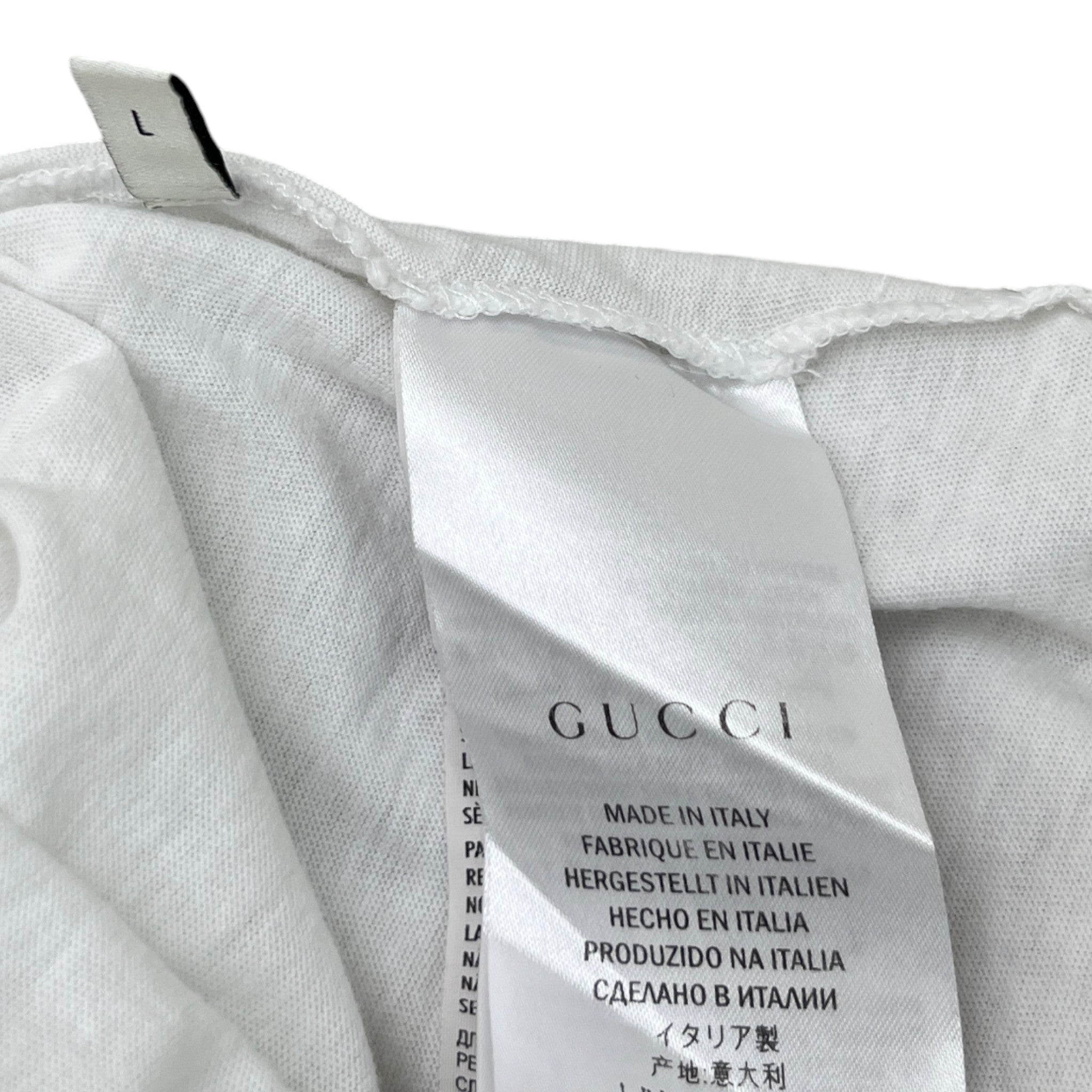 Men's Logo Print Oversized T-Shirt White Size L