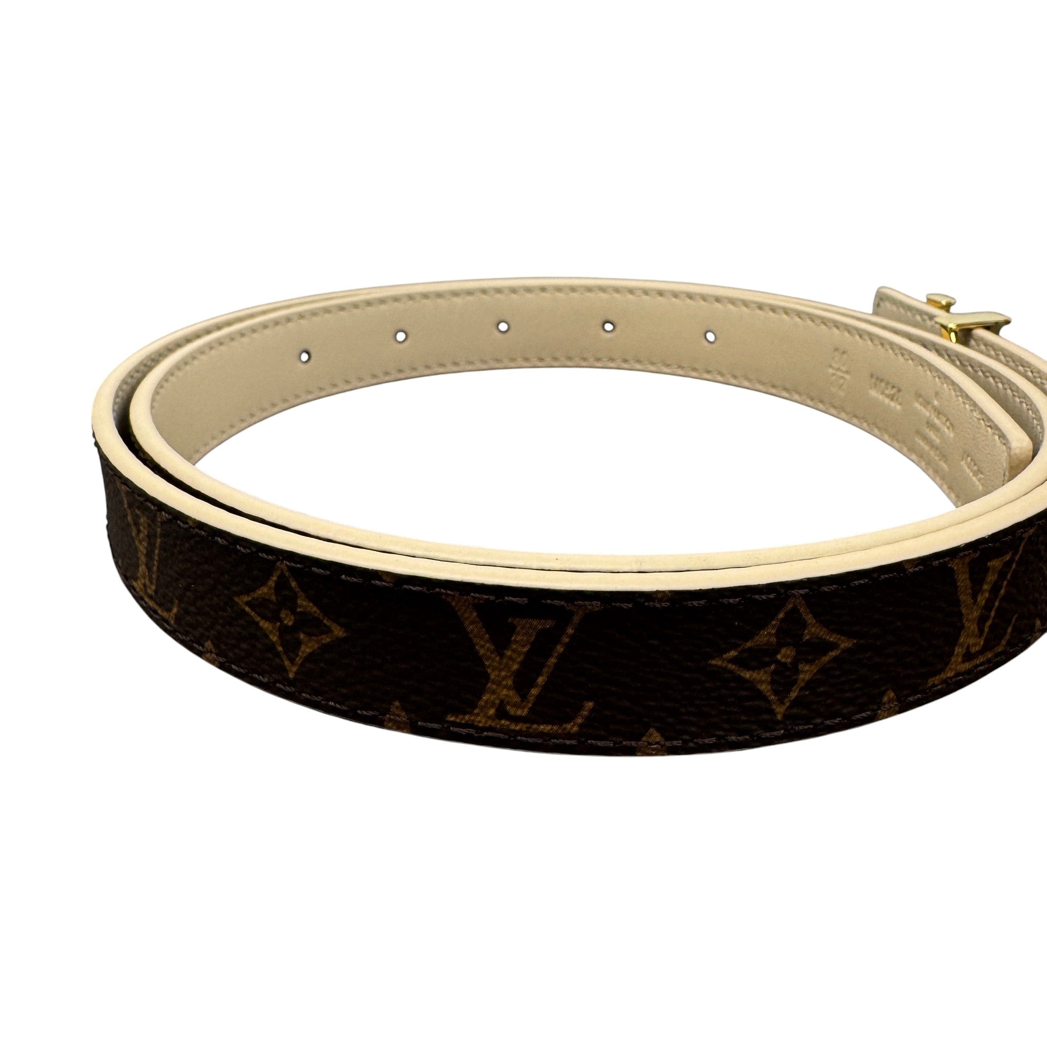 Women's Lv Iconic 20Mm Reversible Belt Cream Size 80CM / UK 8