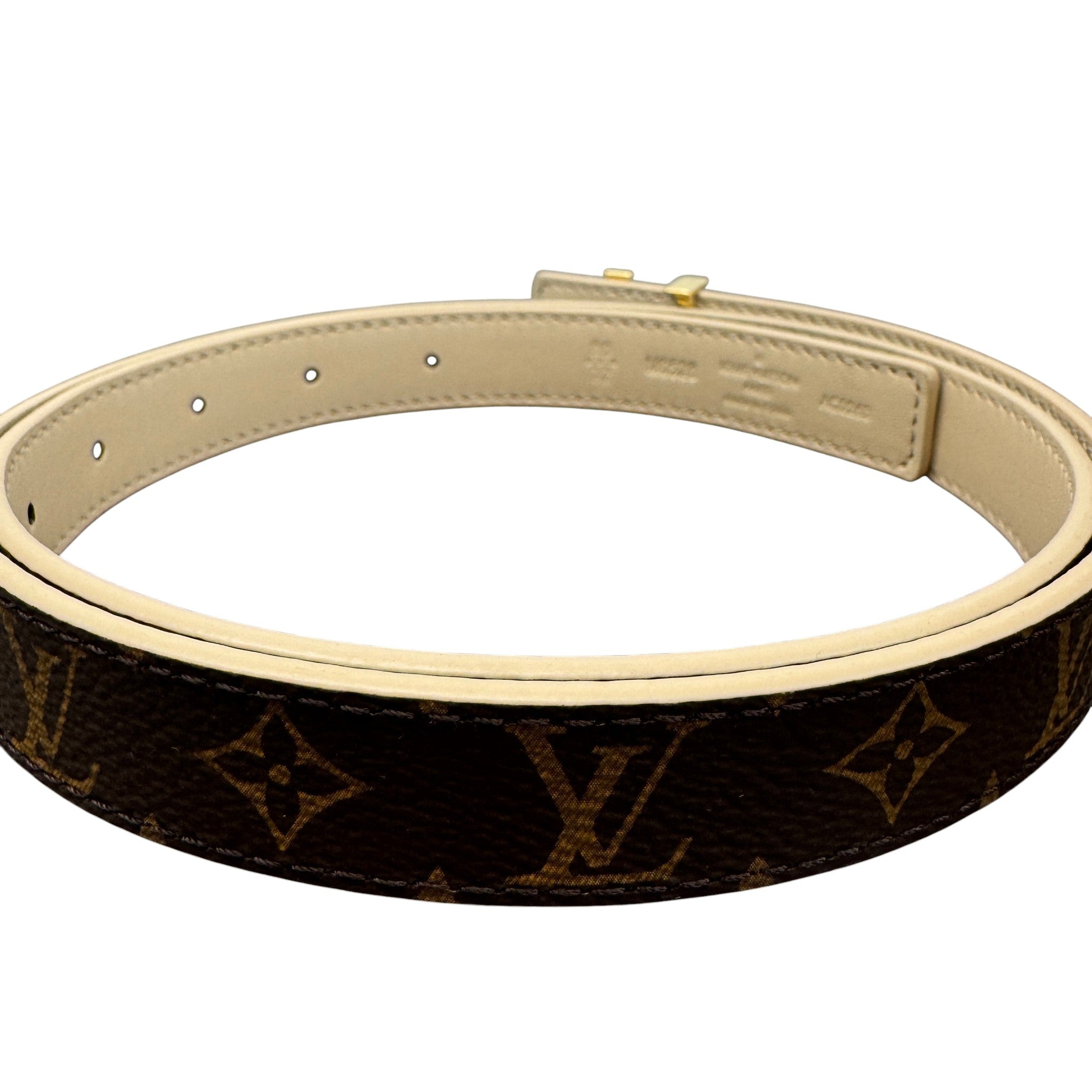 Women's Lv Iconic 20Mm Reversible Belt Cream Size 80CM / UK 8