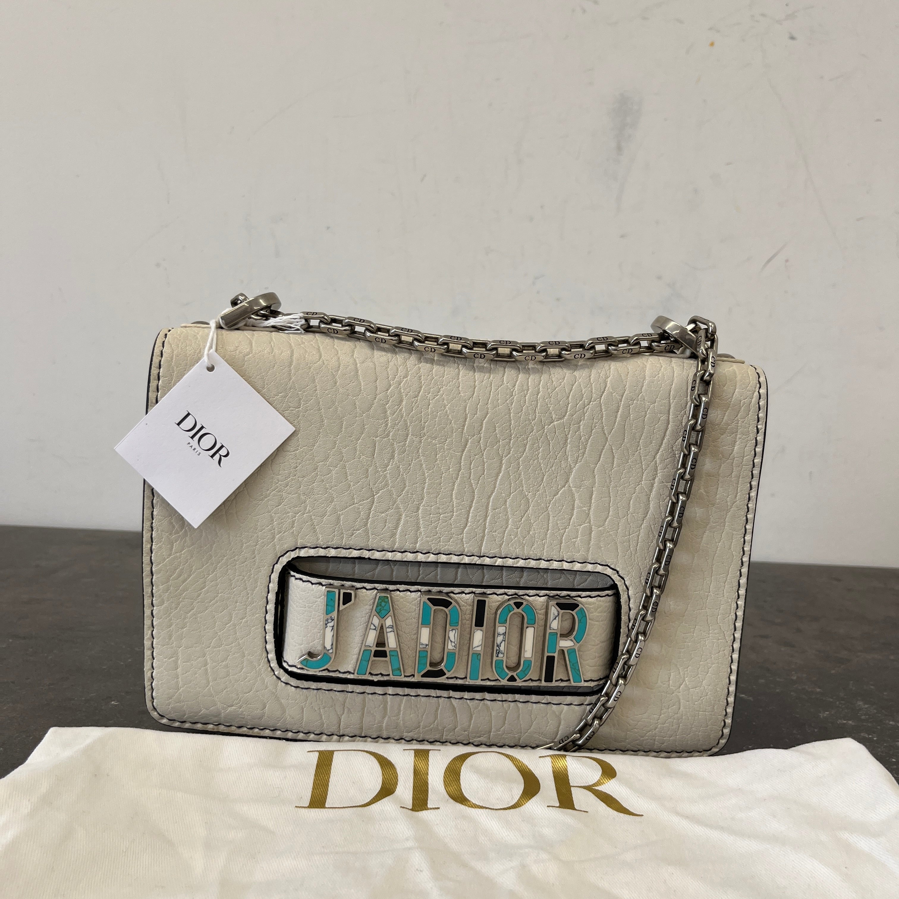 Women's J'Adior Chain Flap Handbag White