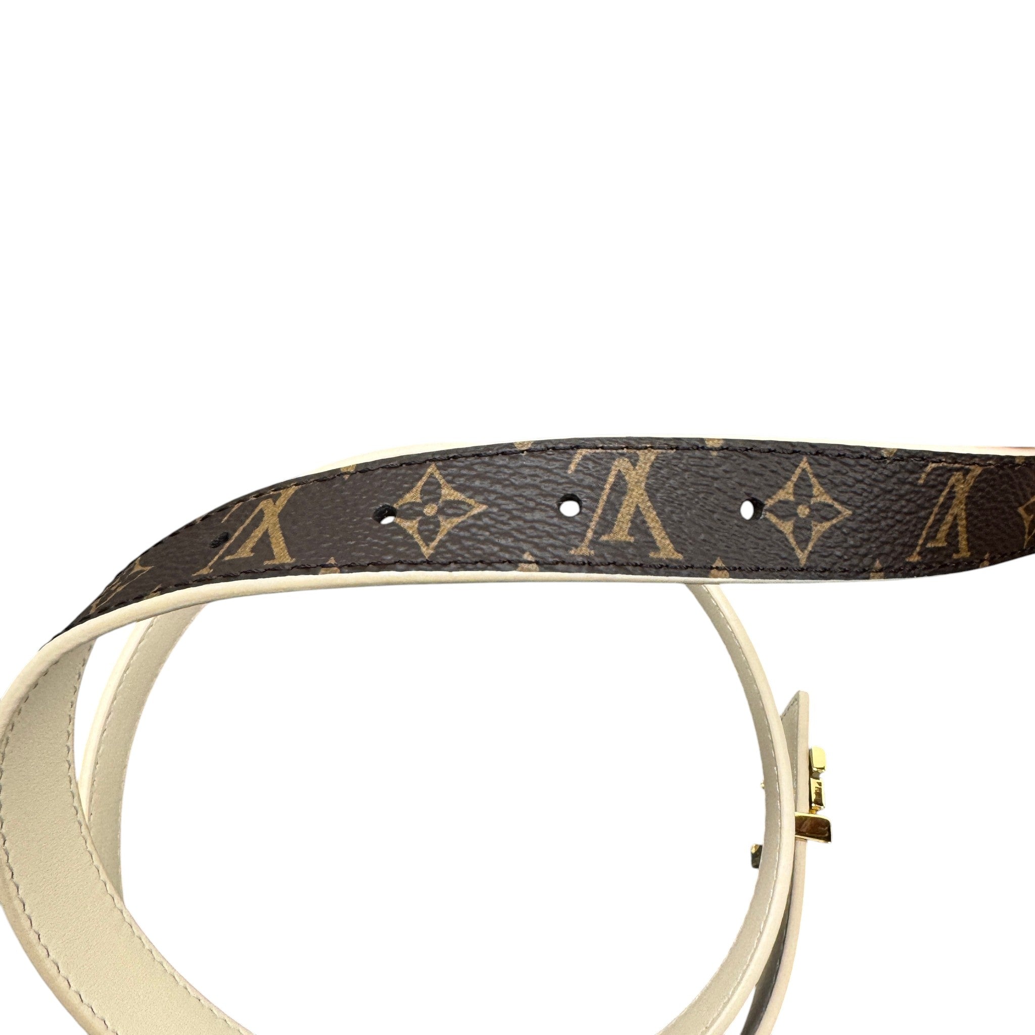 Women's Lv Iconic 20Mm Reversible Belt Cream Size 80CM / UK 8