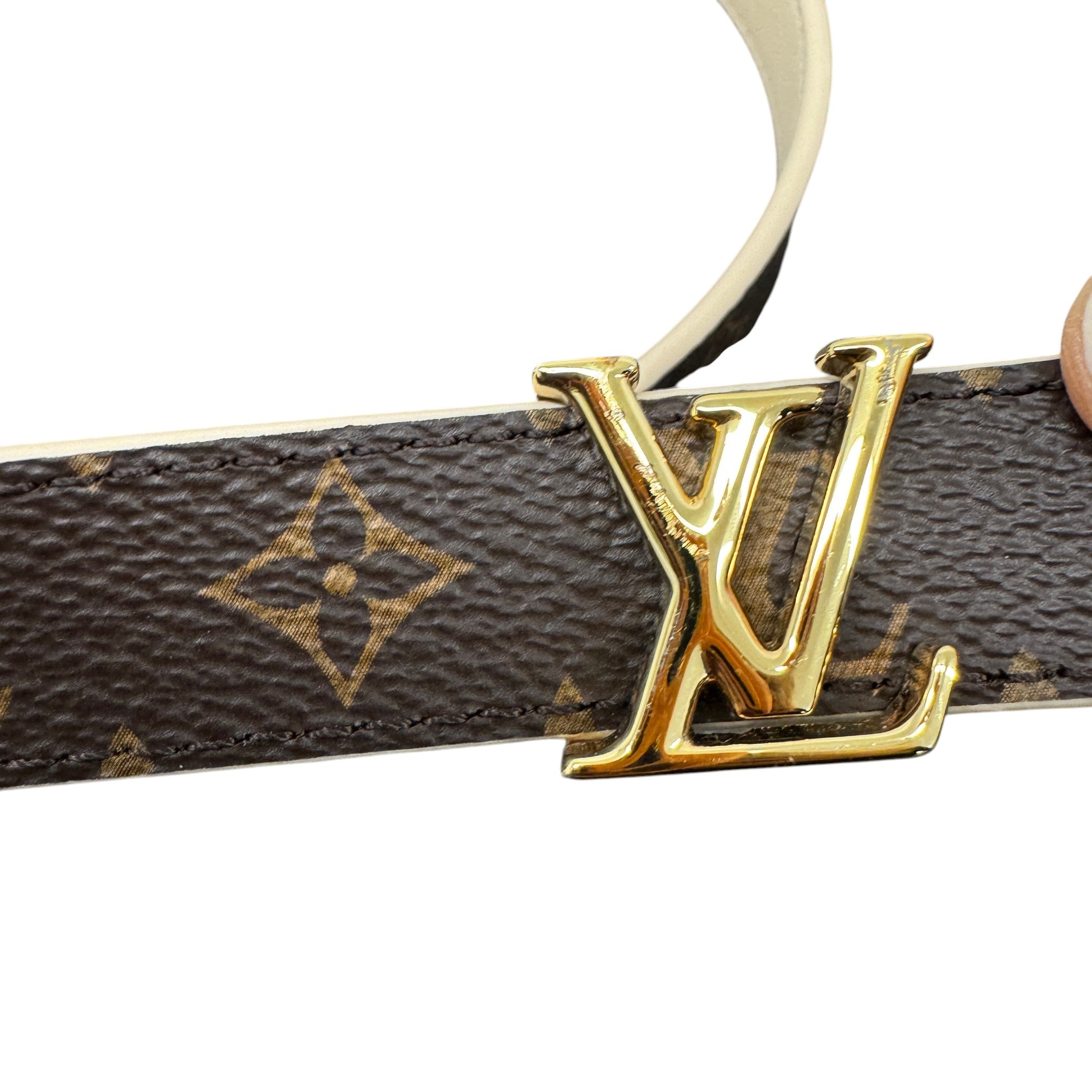 Women's Lv Iconic 20Mm Reversible Belt Cream Size 80CM / UK 8