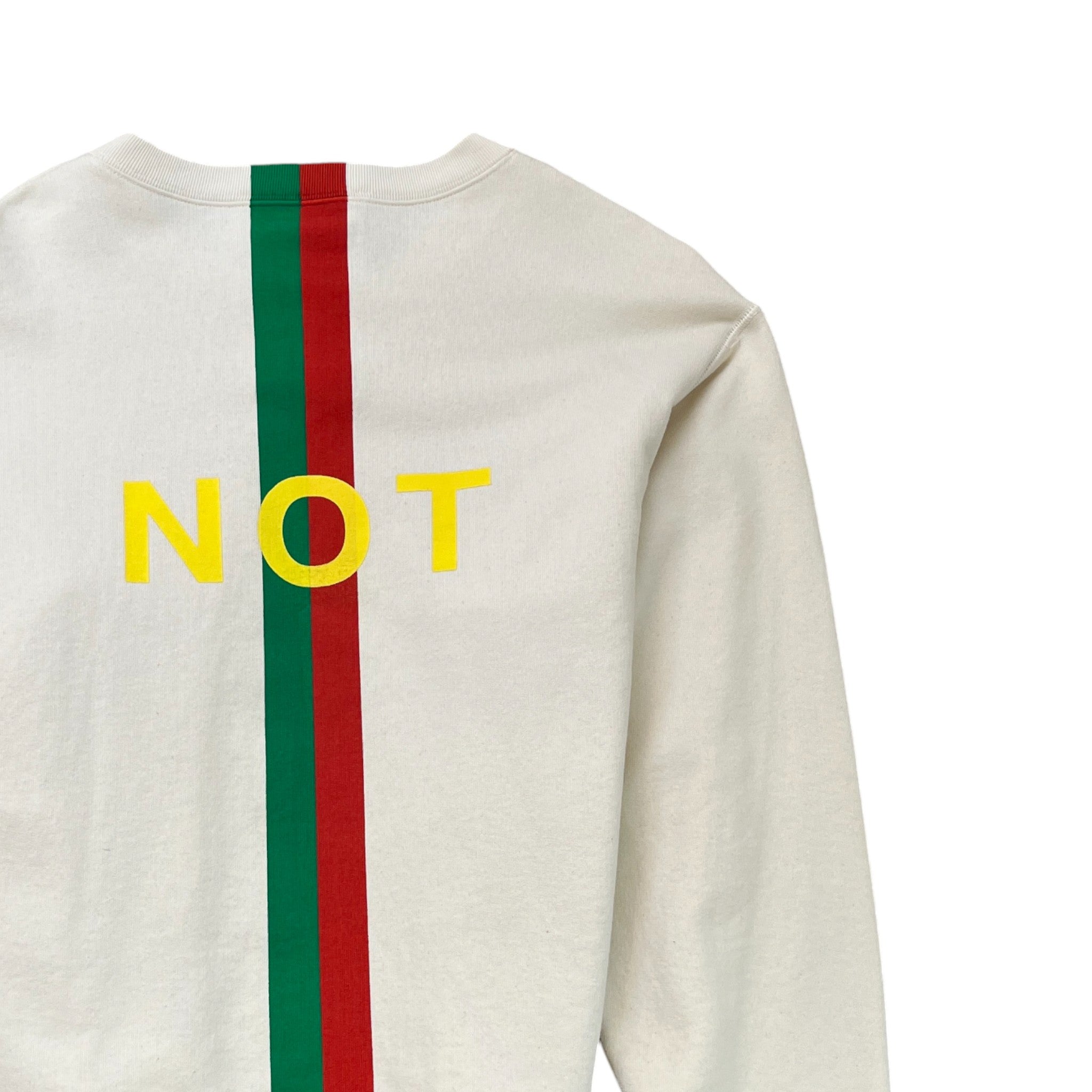 Men's Fake/Not Web Print Sweatshirt Beige Size M