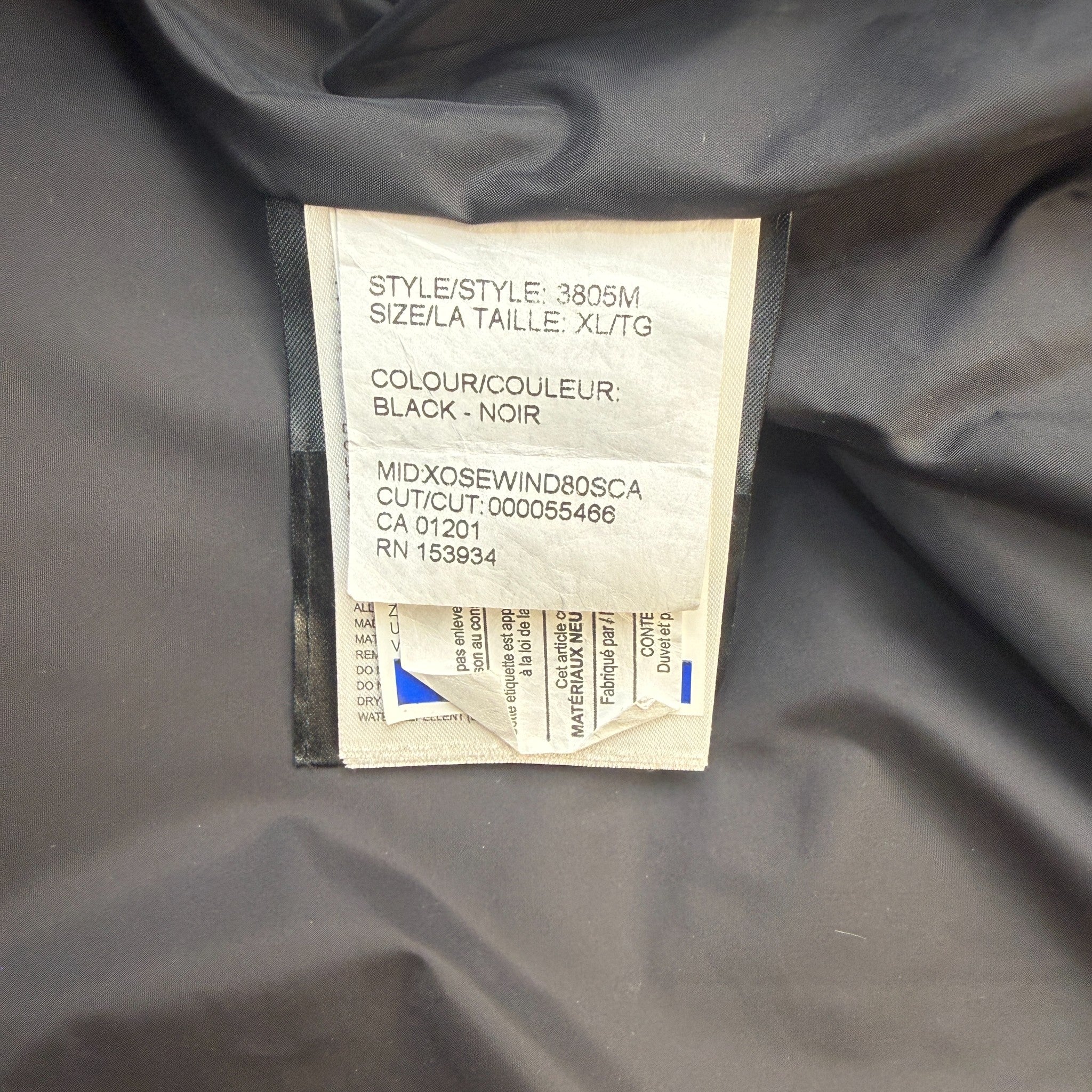 Men's Carson Down Jacket Black Size XL