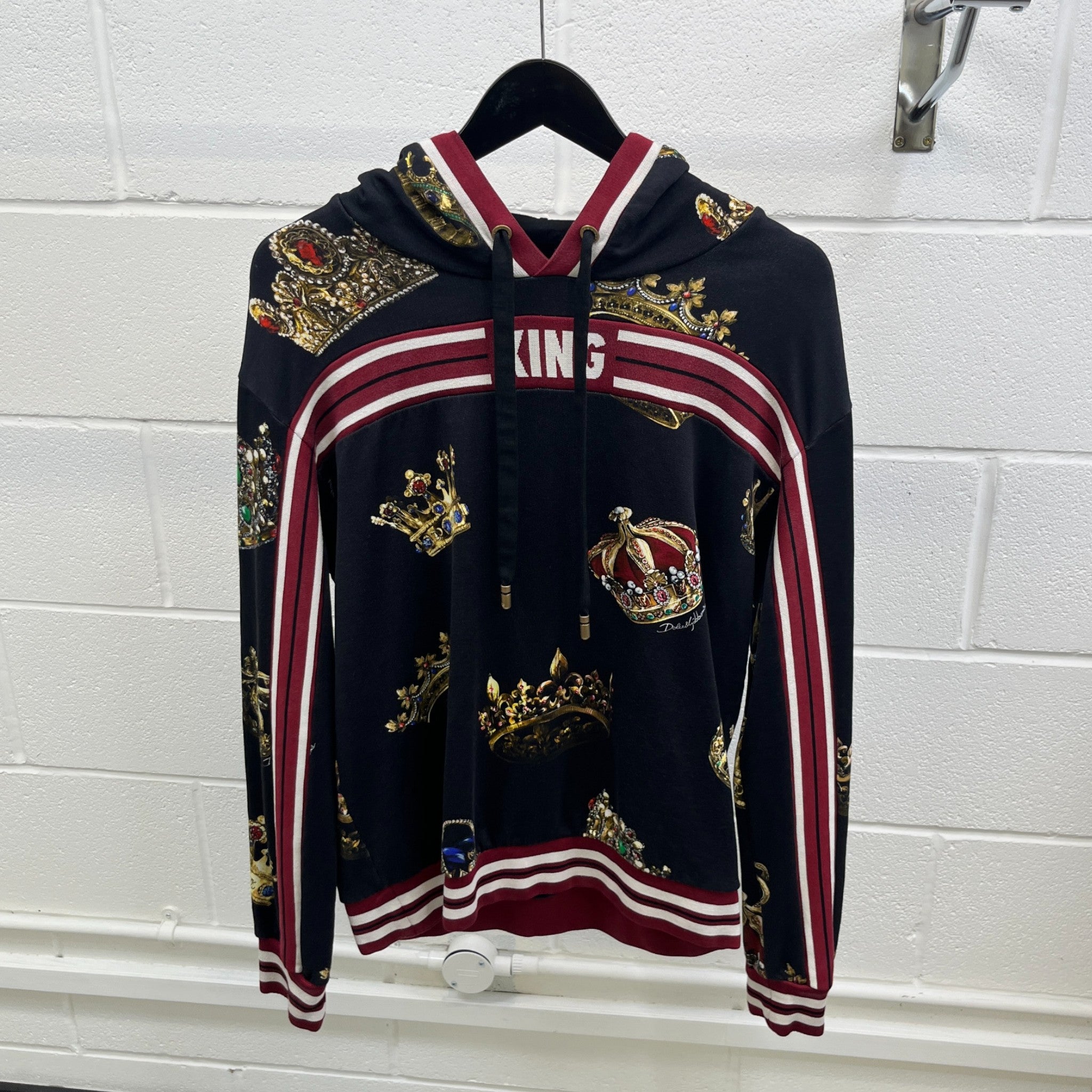 Men's King Crown Hoodie Black Size IT 50 / UK L