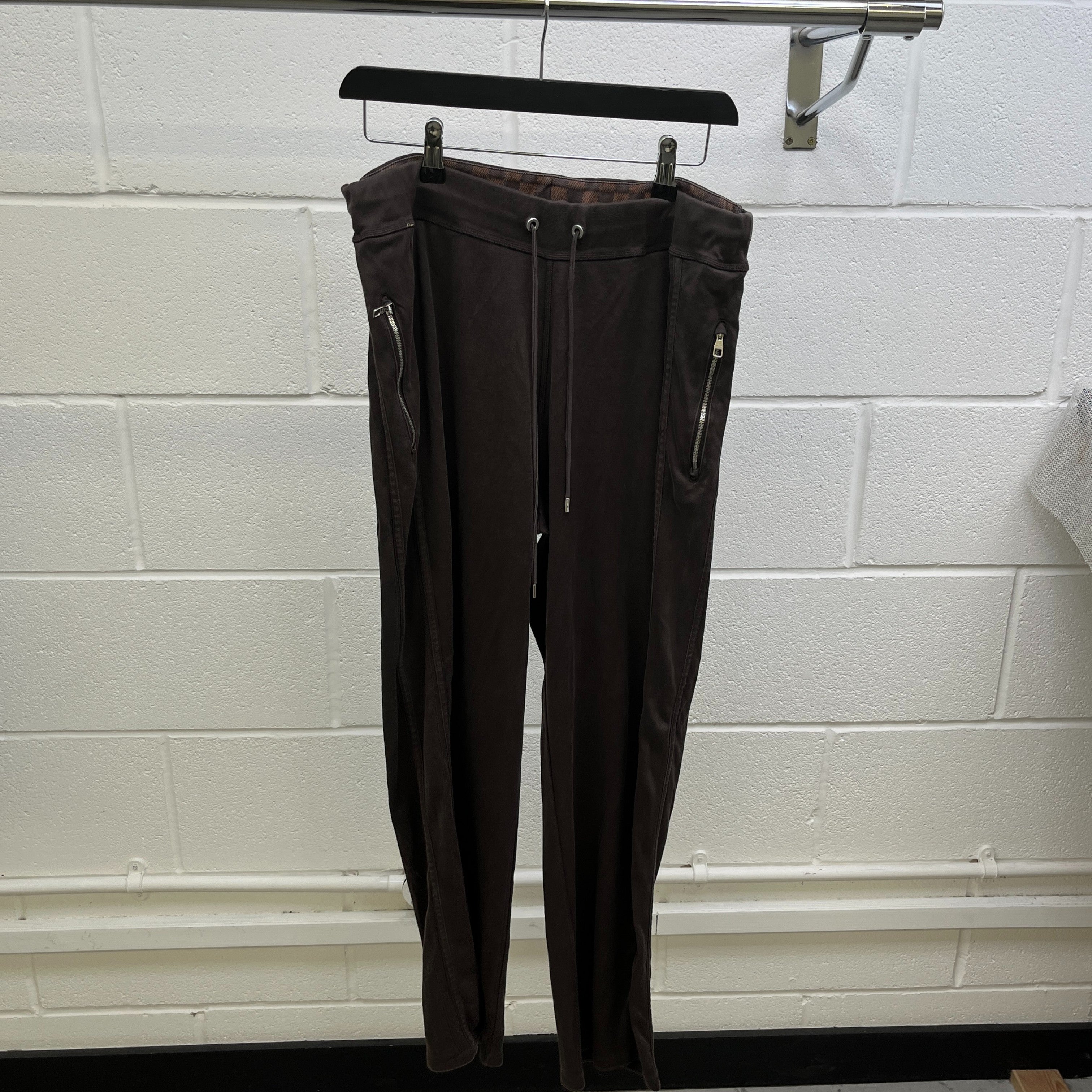 Men's Damier Ebene Lv Embossed Joggers Brown Size XL