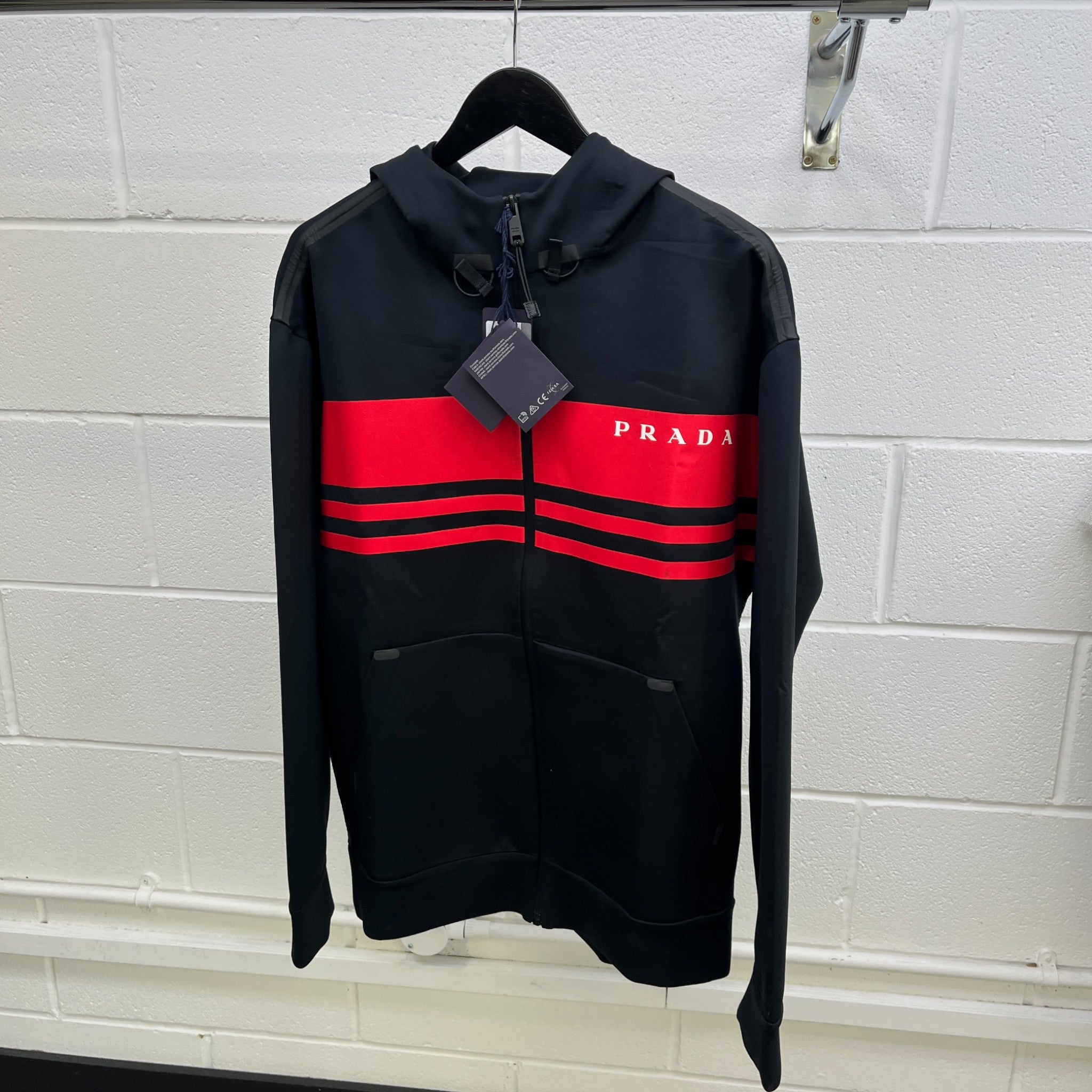 Men's Logo Print Track Jacket Black Size M