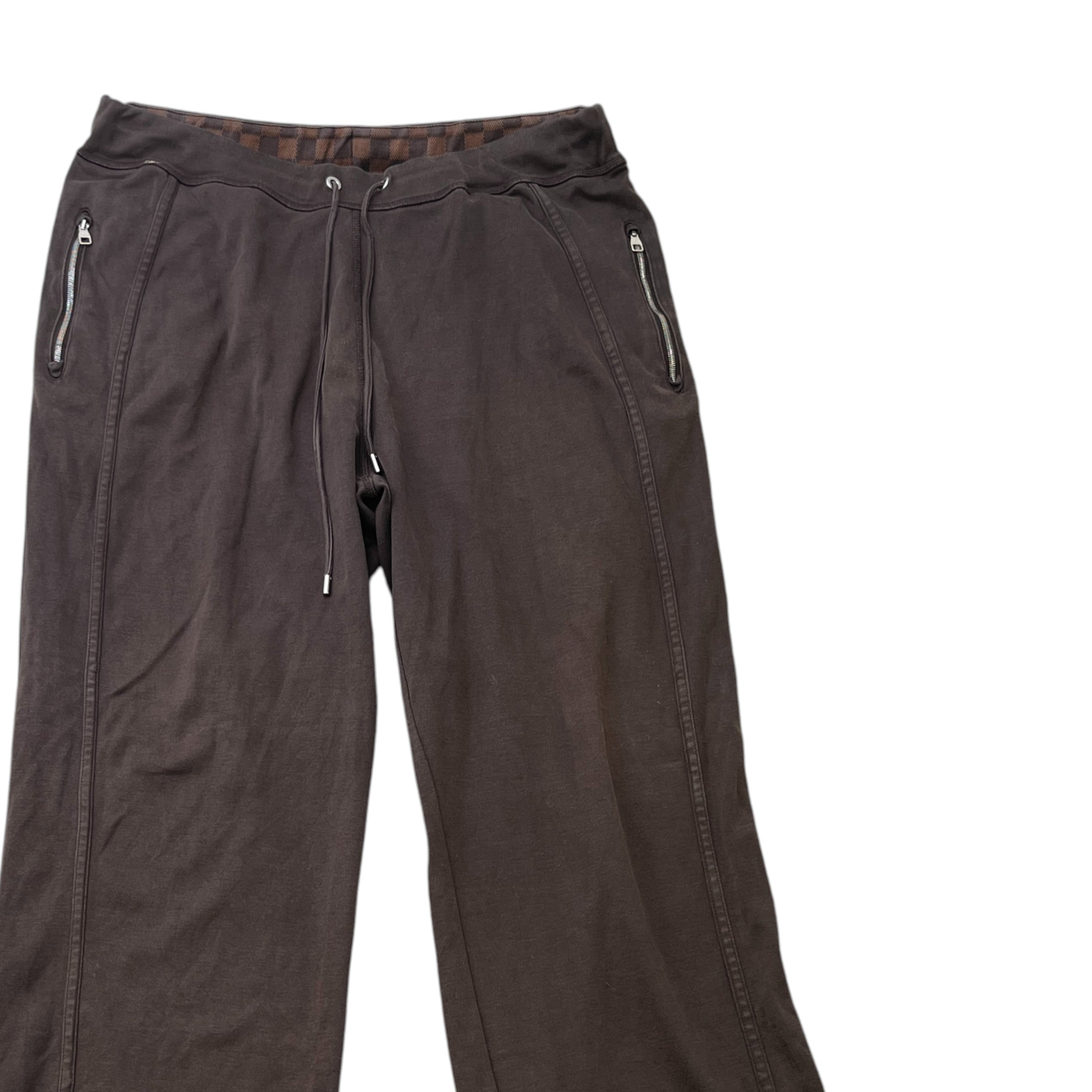 Men's Damier Ebene Lv Embossed Joggers Brown Size XL