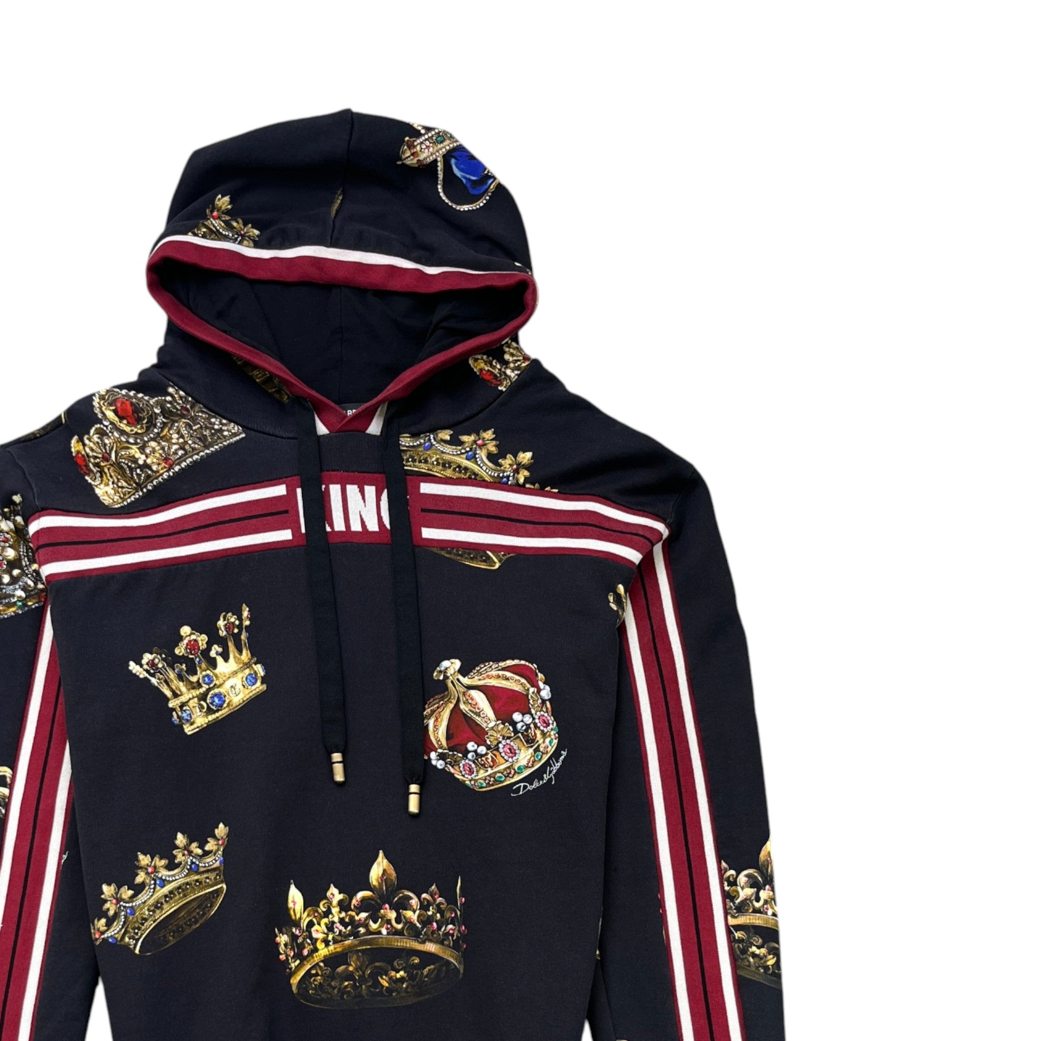 Men's King Crown Hoodie Black Size IT 50 / UK L