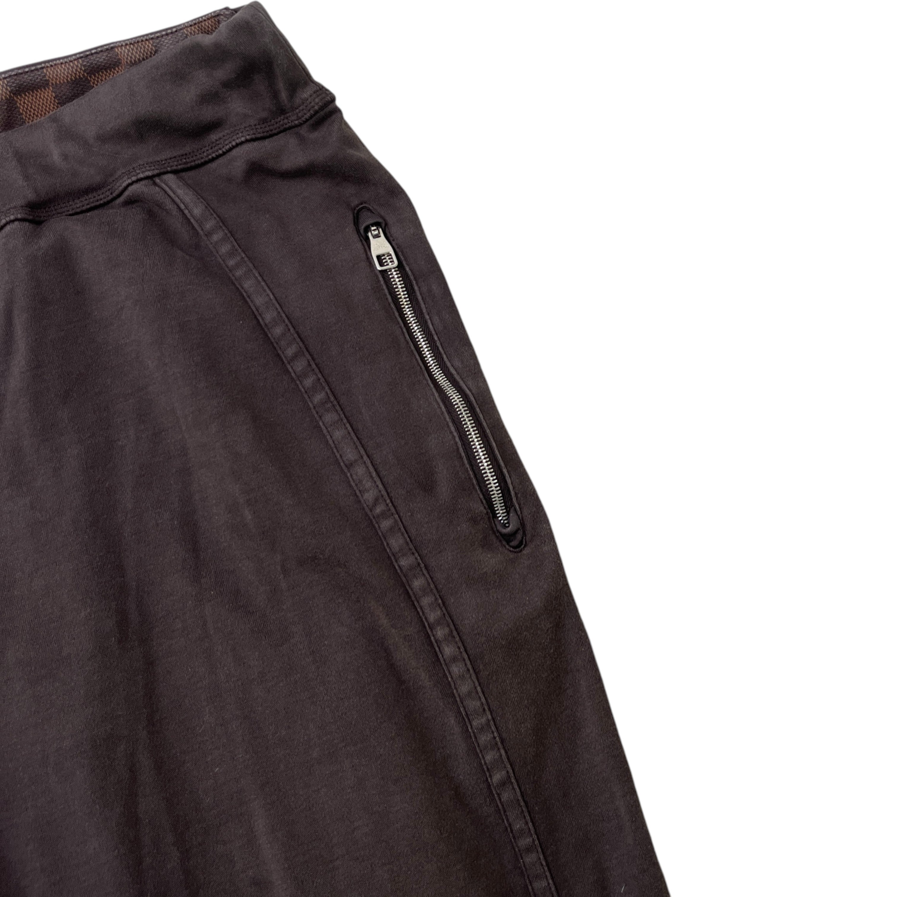 Men's Damier Ebene Lv Embossed Joggers Brown Size XL