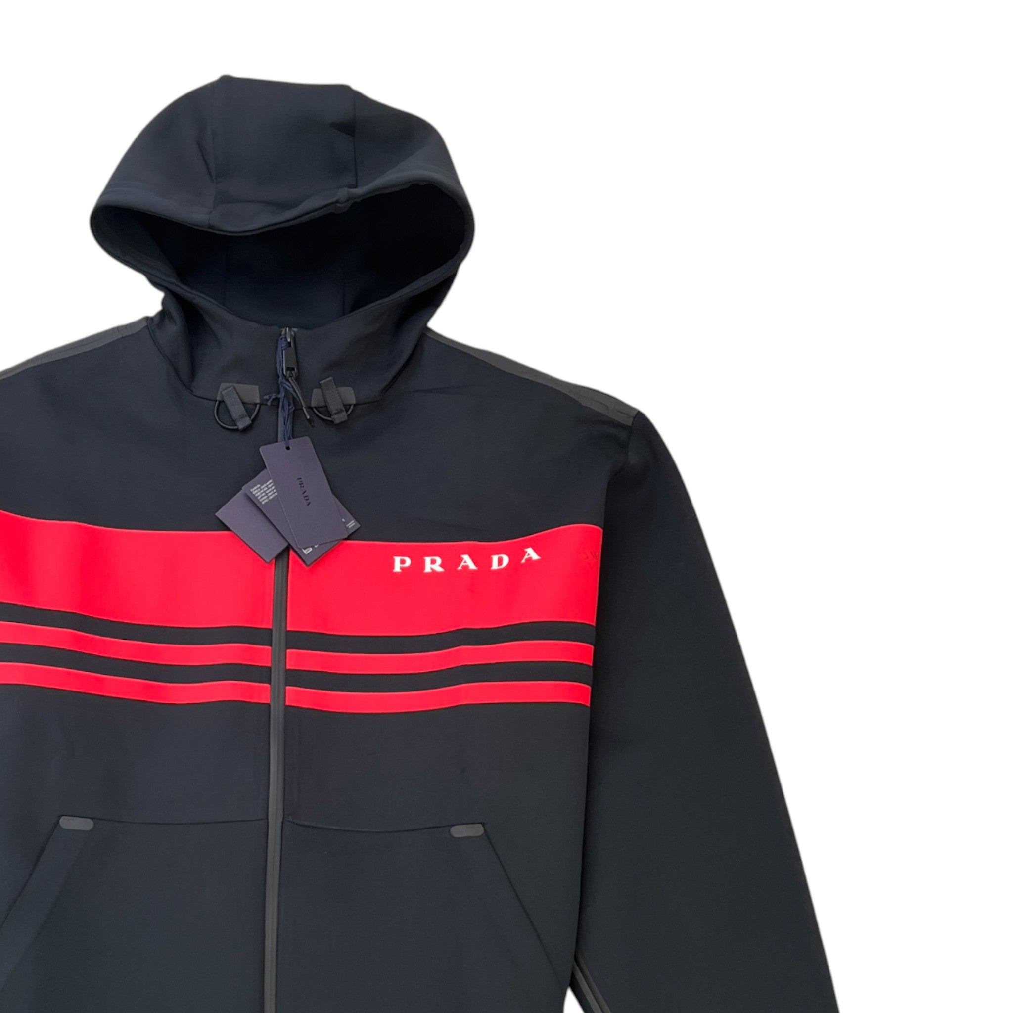 Men's Logo Print Track Jacket Black Size M