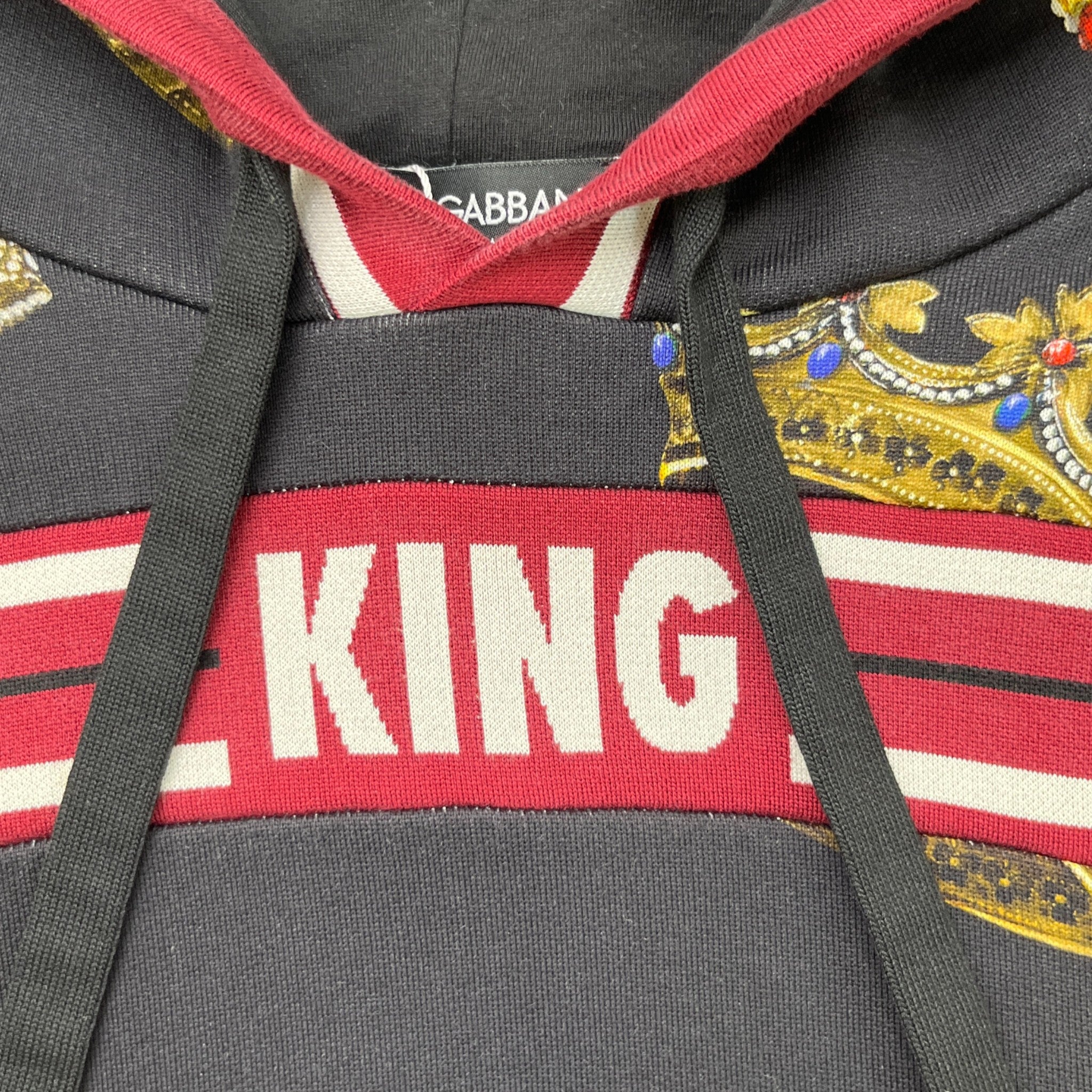 Men's King Crown Hoodie Black Size IT 50 / UK L