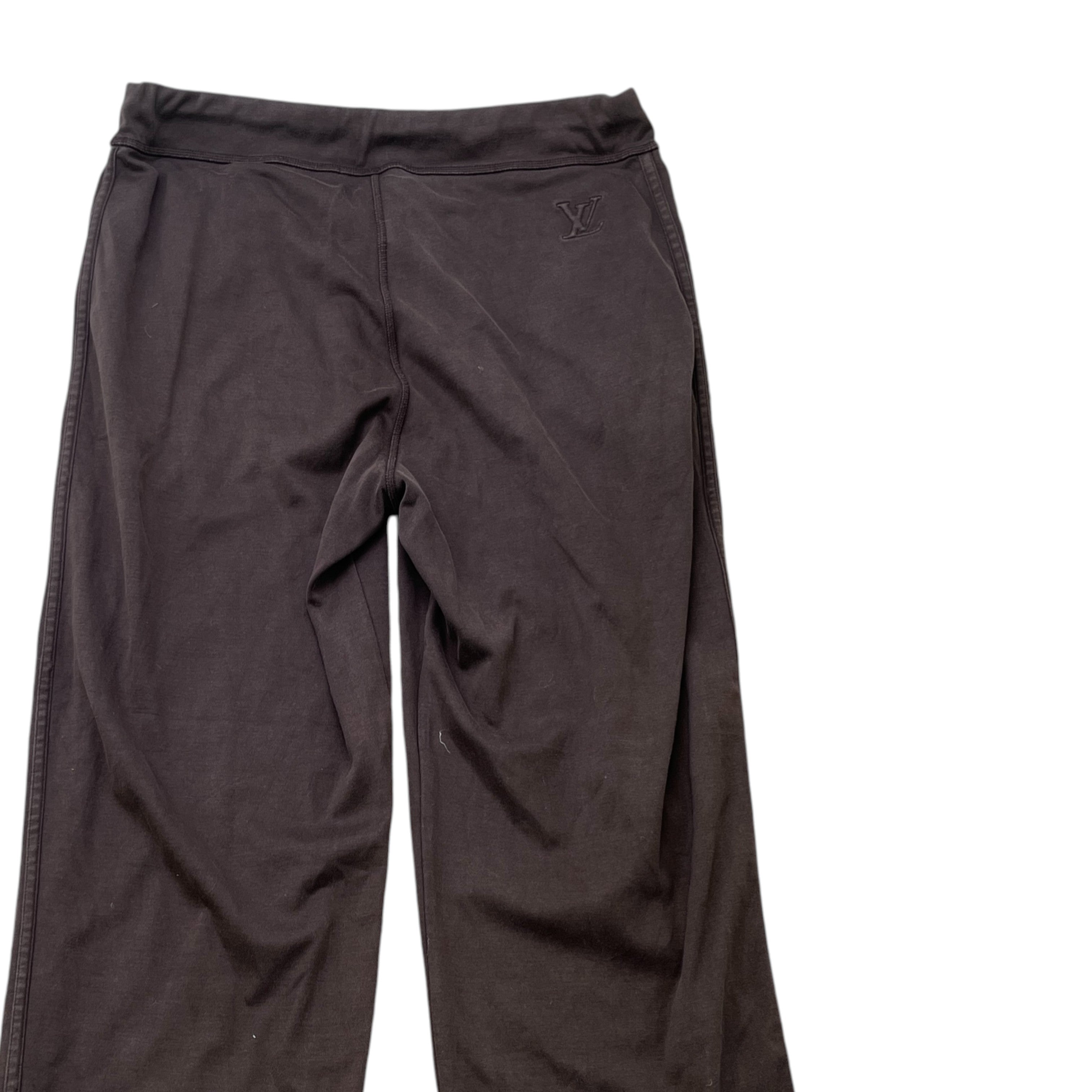 Men's Damier Ebene Lv Embossed Joggers Brown Size XL