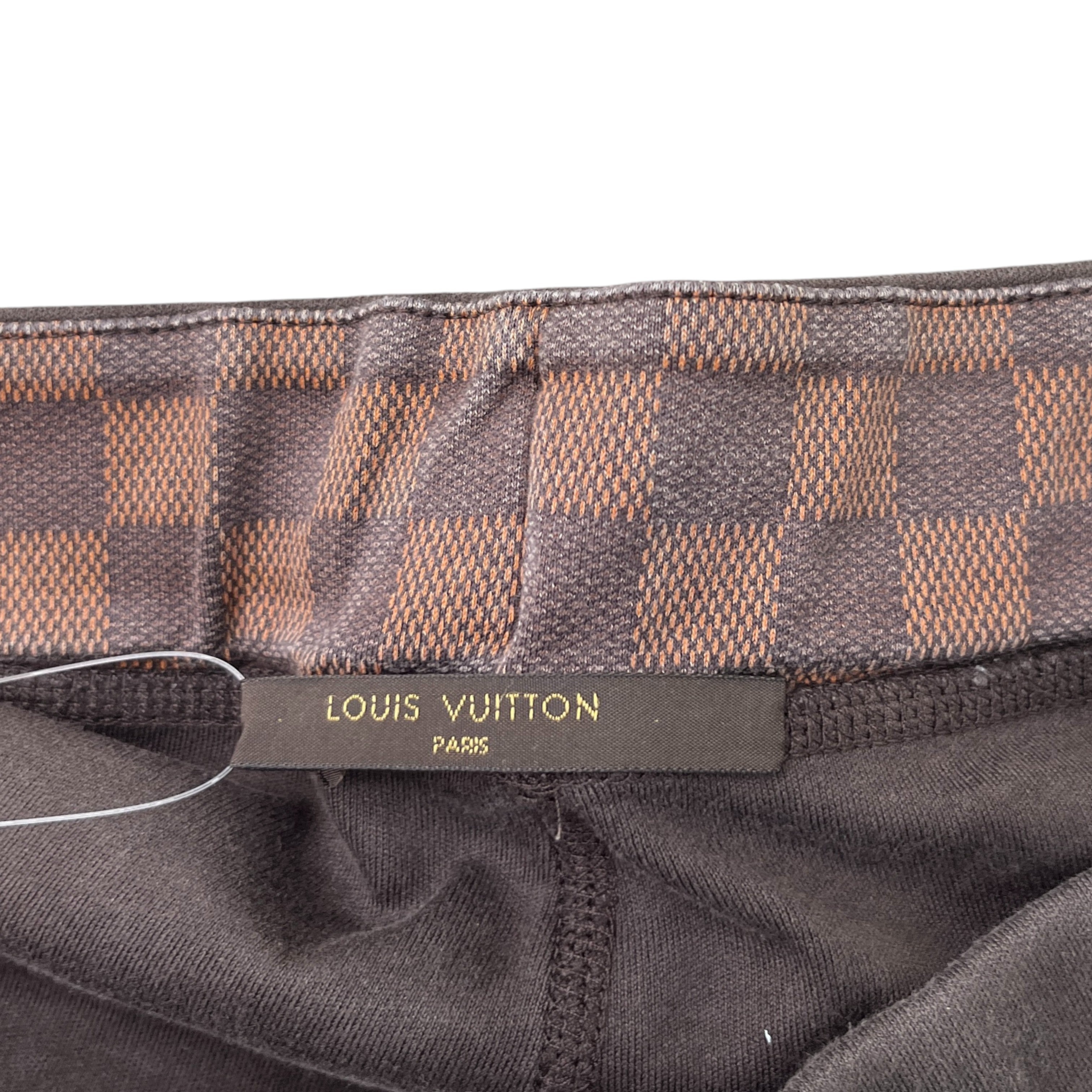 Men's Damier Ebene Lv Embossed Joggers Brown Size XL