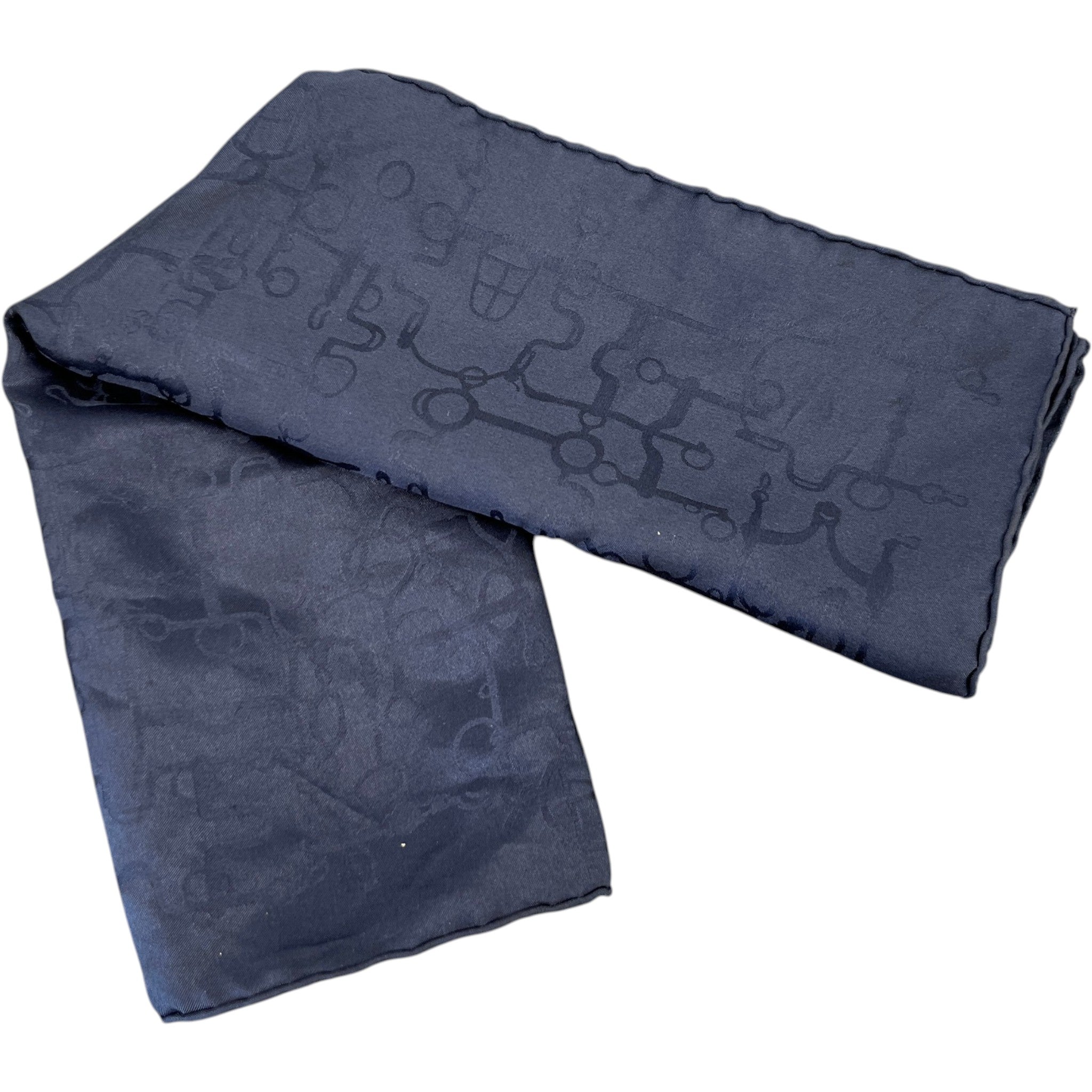 Women's Silk Jacquard Bandana Navy