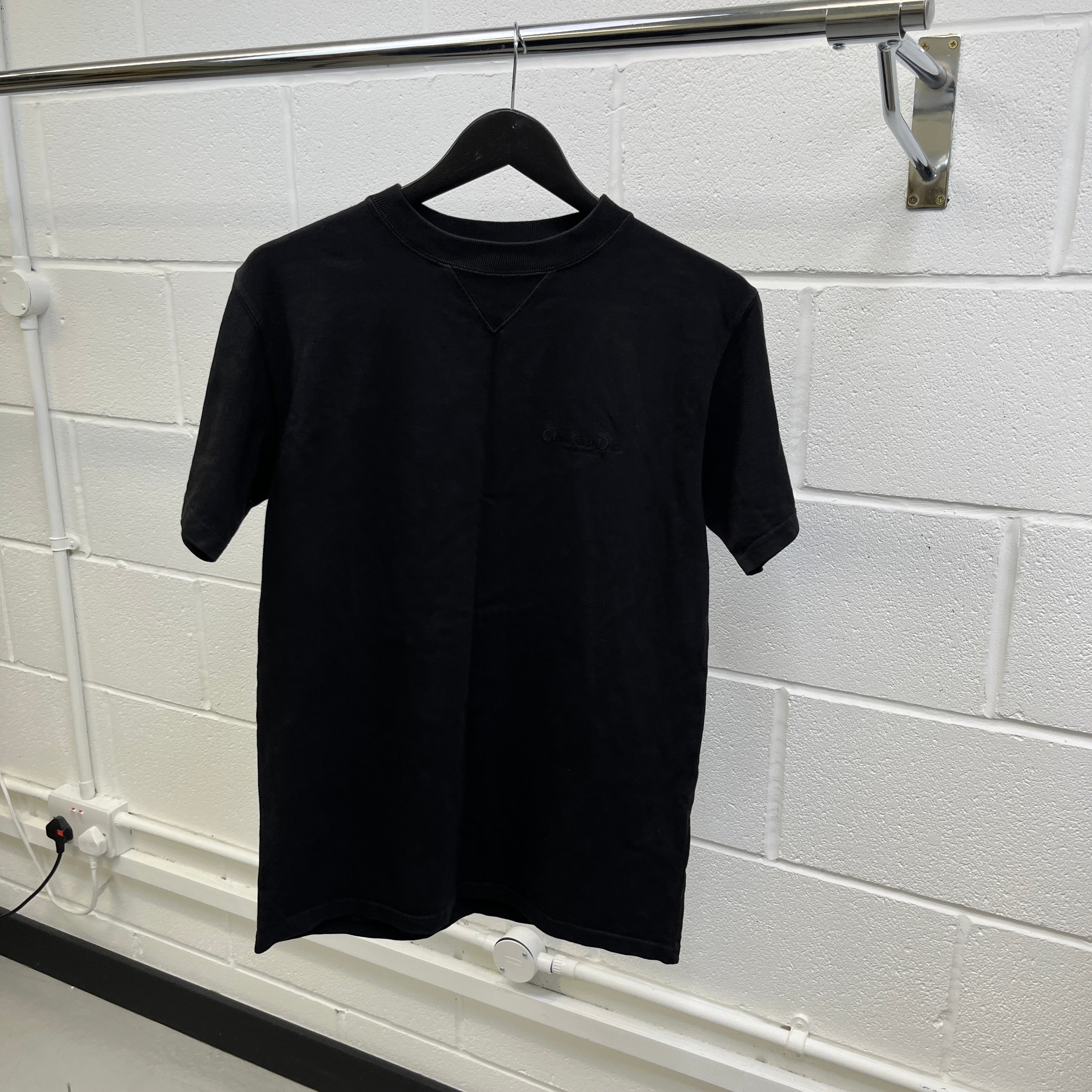 Men's Embroidered Logo T-Shirt Black Size XS